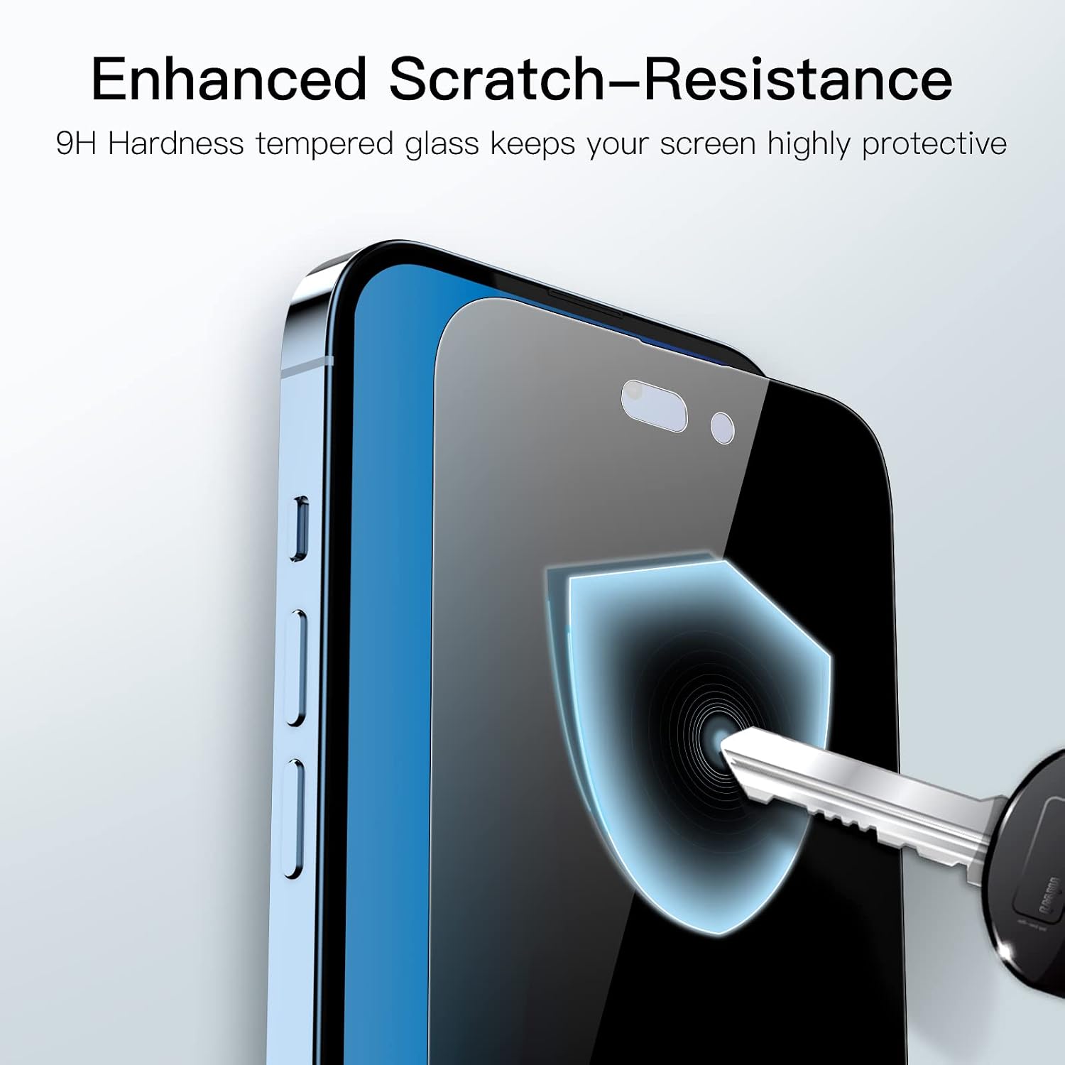 Detalle de JETech Sichtschutz Full Screen für iPhone 14 Pro (6,1 Zoll) – Anti-Spy Panzer-Schutz aus gehärtetem Glas, 2 Stück