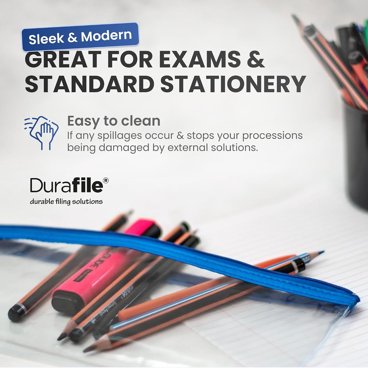 Detalle de Clear Durafile pencil case pack of 12