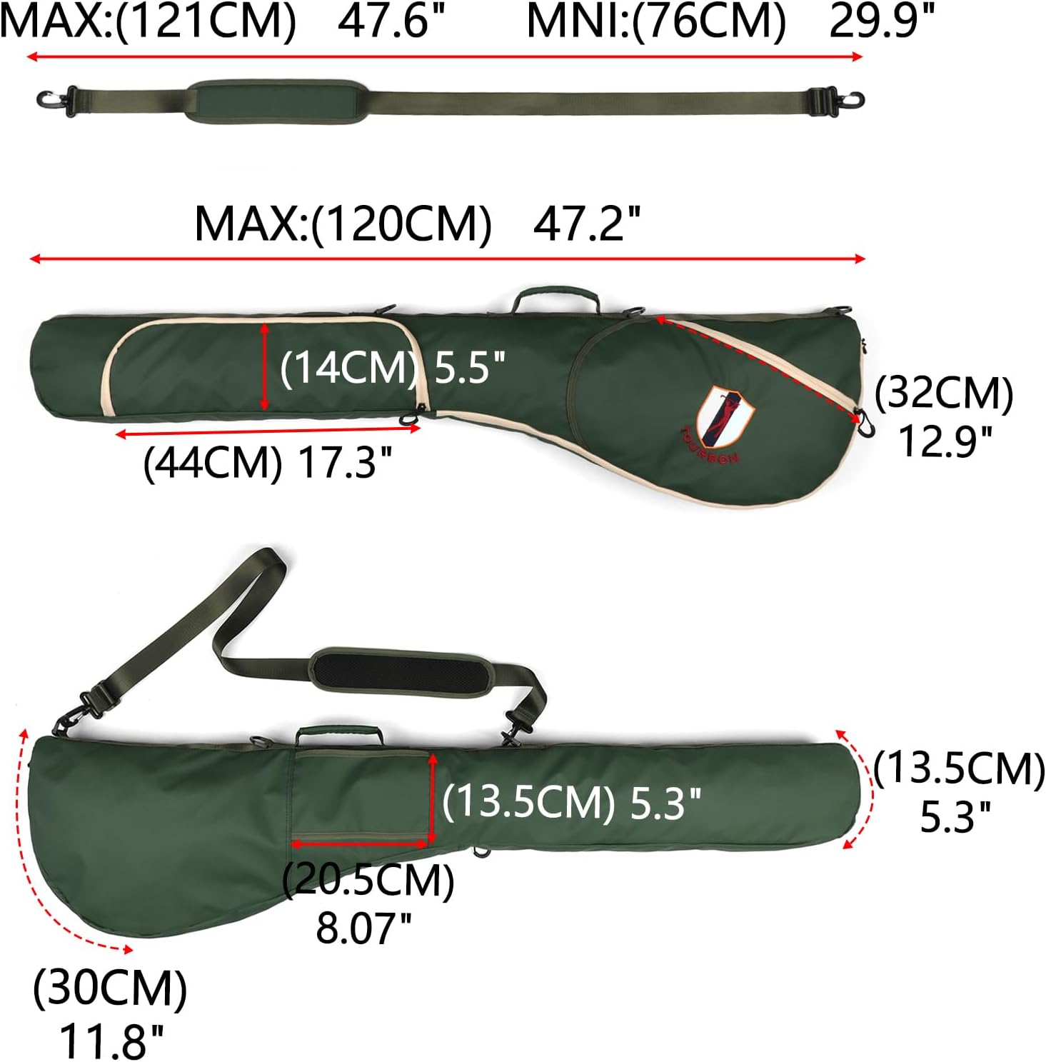 Detalle 2 de TOURBON Golf Carry Bag, nylon