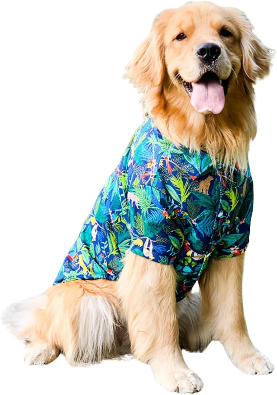 Thumbnail 4 de Dog Hawaiian Shirt for Medium to Large Dogs (8XL, Red) – Summer Breathable Beach T-Shirt