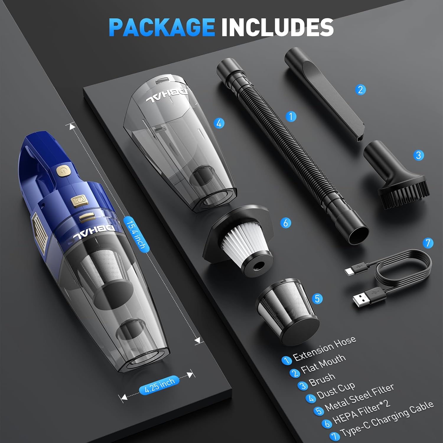 Thumbnail 6 de DBHAL Handheld Vacuum 15000PA 🧹
