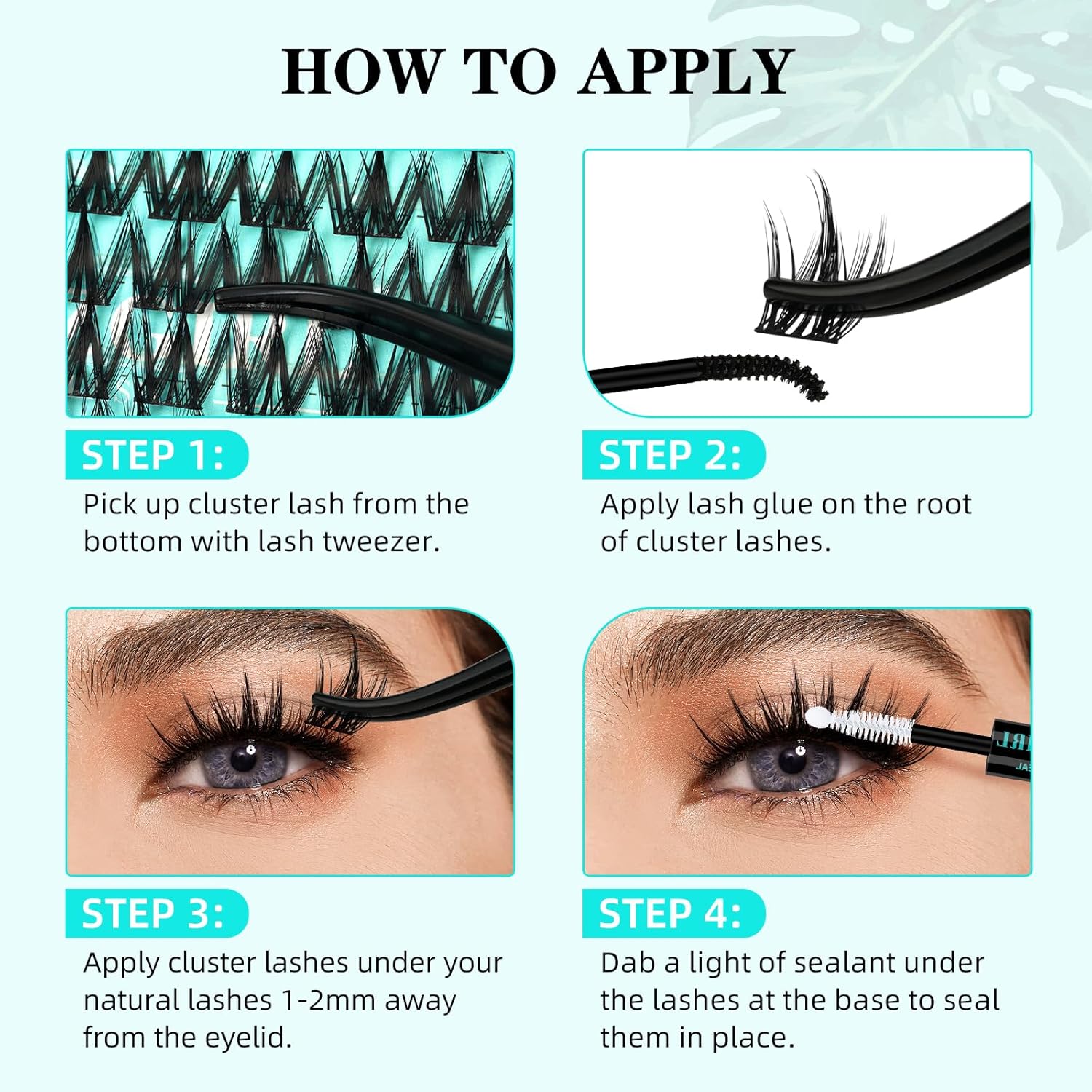 Thumbnail 4 de Lash Clusters Manga 140Pcs: Wet Look Ultra-Thin Band, 10–18mm Mix