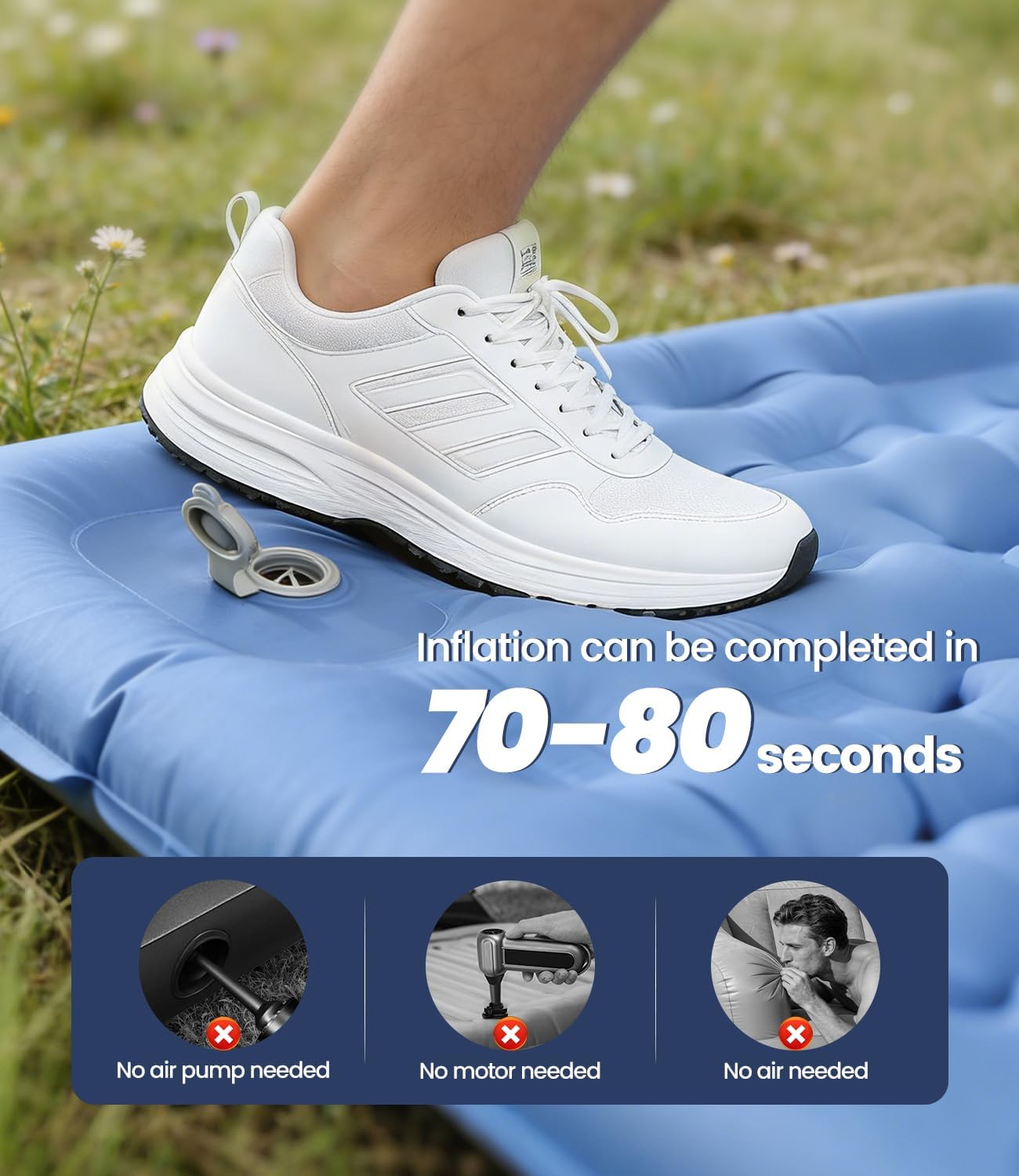 Thumbnail 2 de DoXtreme selbstaufblasende Isomatte (2-in-1, 28x12 cm Packmaß) für Camping, Festival, Wandern & Reisen