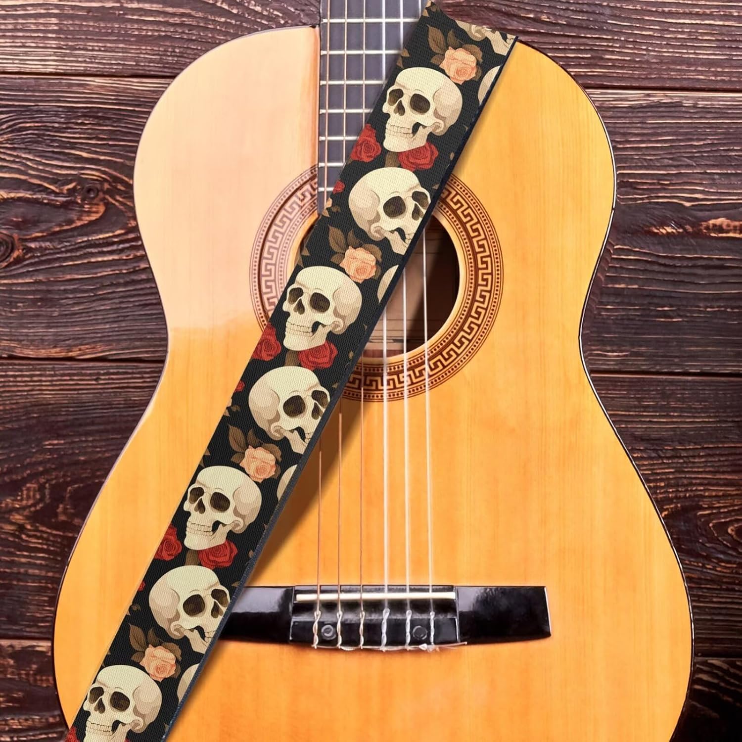 Detalle de Snilety Adjustable Crossbody Guitar Strap in Soft Polyester