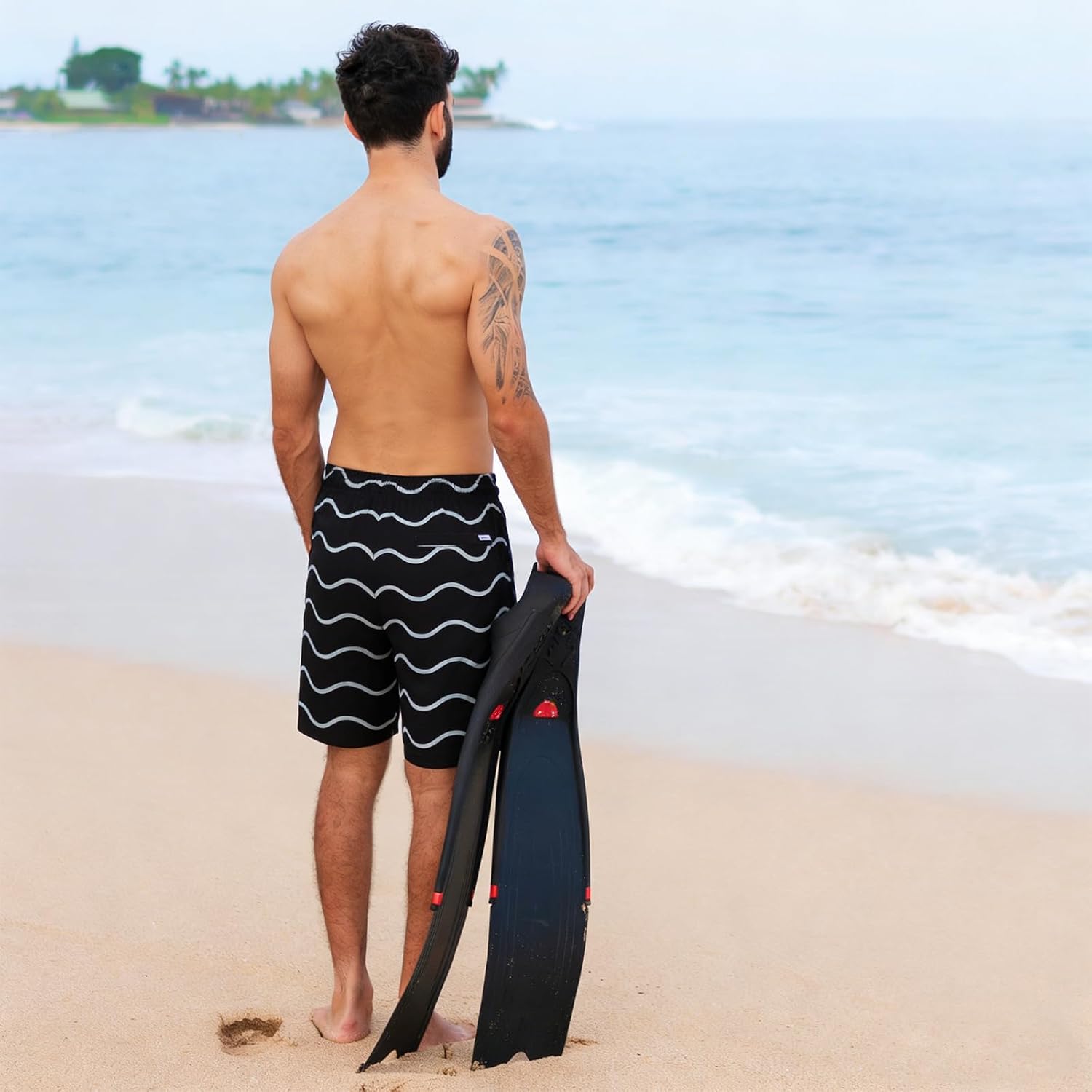 Thumbnail 1 de KIVONERA 5" Men's Swim Shorts & Trunks with Compression Liner and Zip Pockets