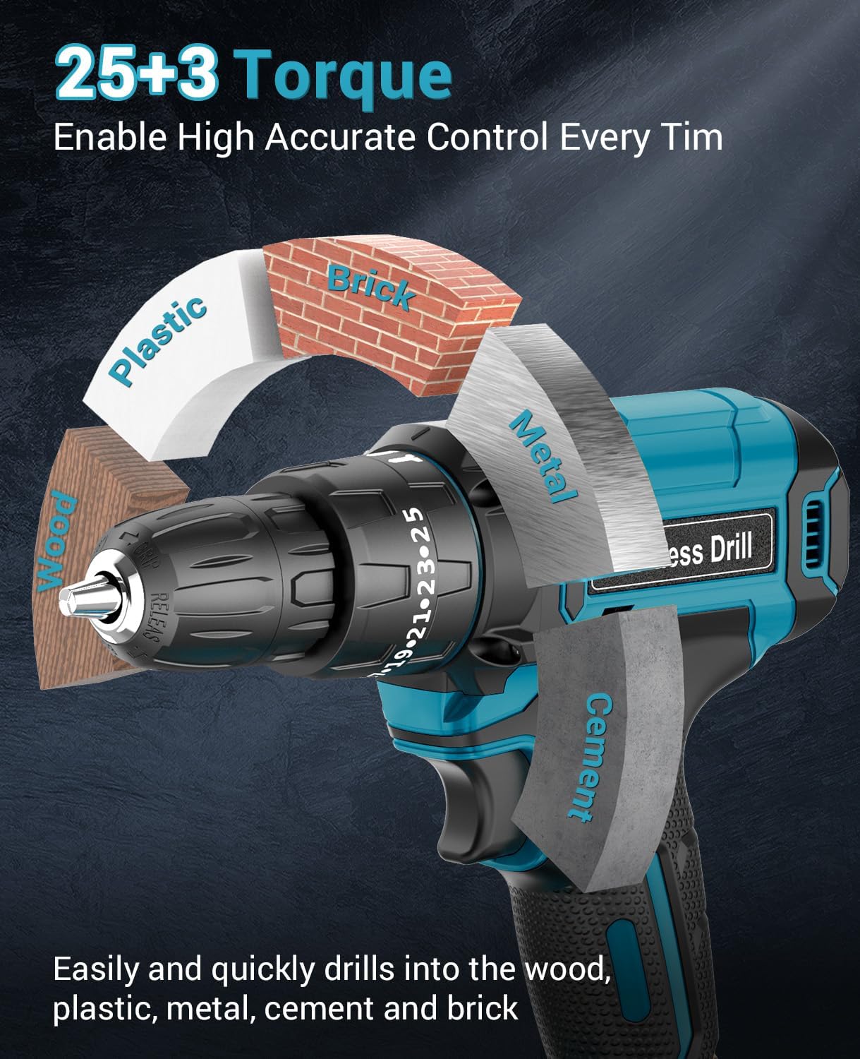 Detalle 2 de MHPRO Cordless Drill 21V, 42 N·m torque