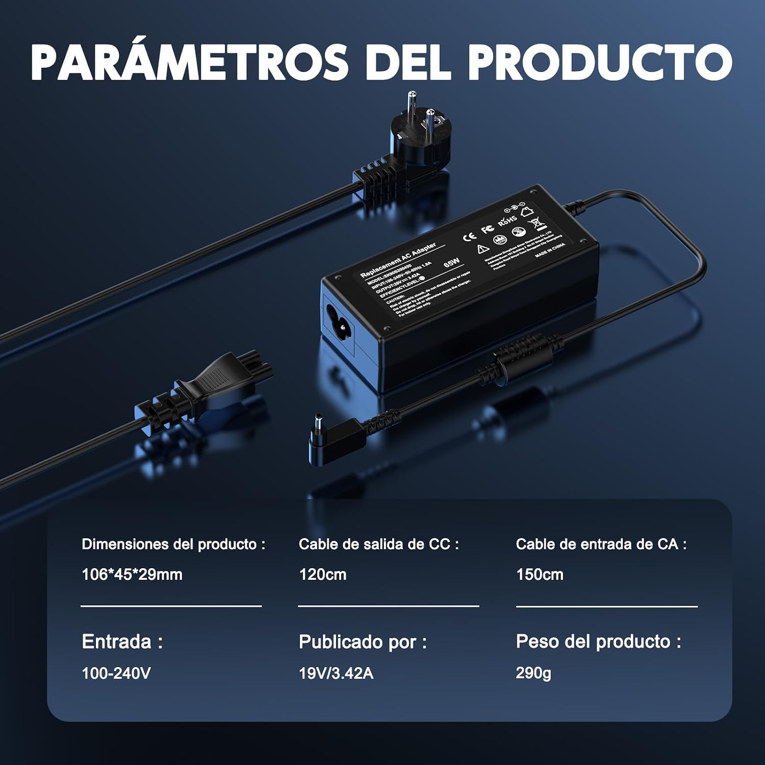 Detalle 1 de ETSSEMBO 65W Cargador compatible Acer
