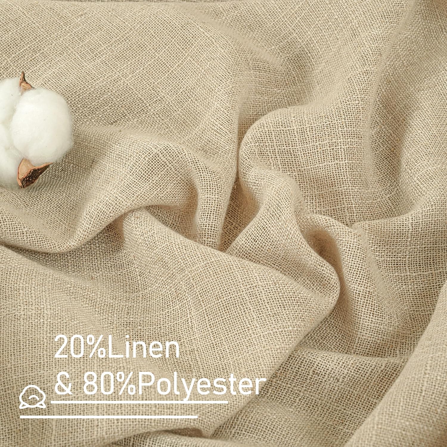 Detalle de LAMIT Linen Curtains 84 Inches