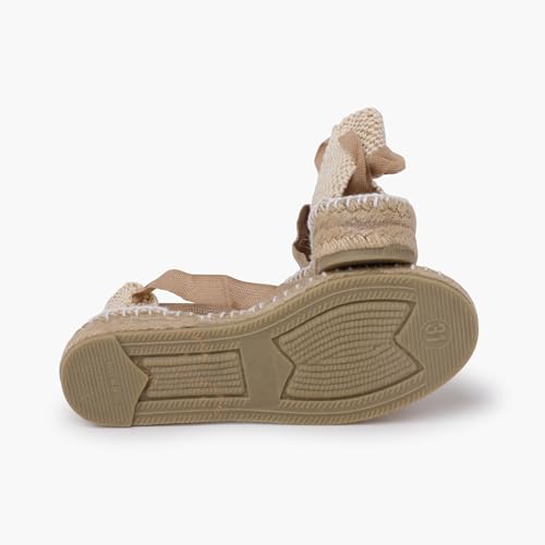 Detalle 2 de Pisamonas Espadrillas con Lacci per Bambine 37, Colore Sabbia