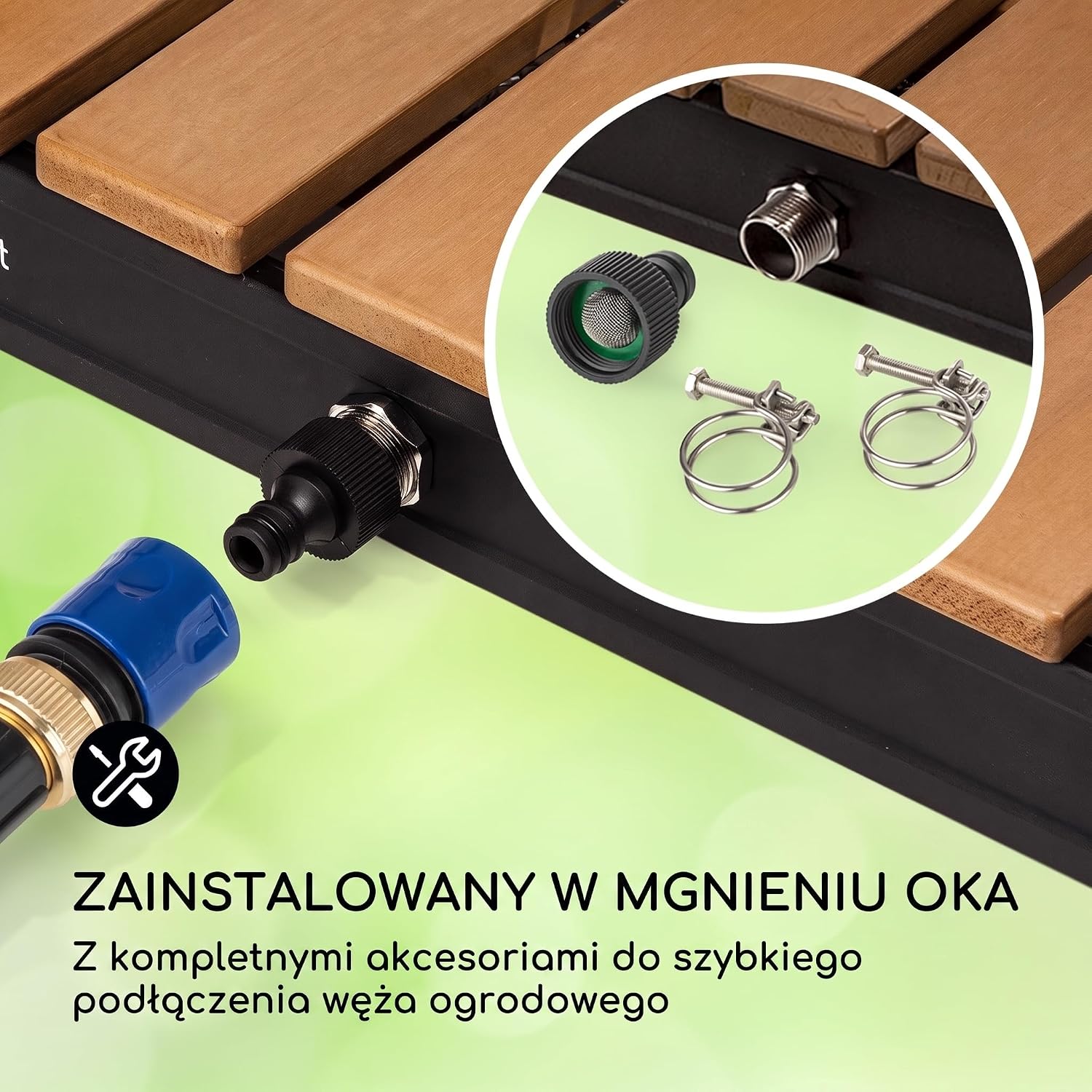 Thumbnail 4 de blumfeldt 10036436 – mobilny prysznic ogrodowy WPC, strumień do 4 m