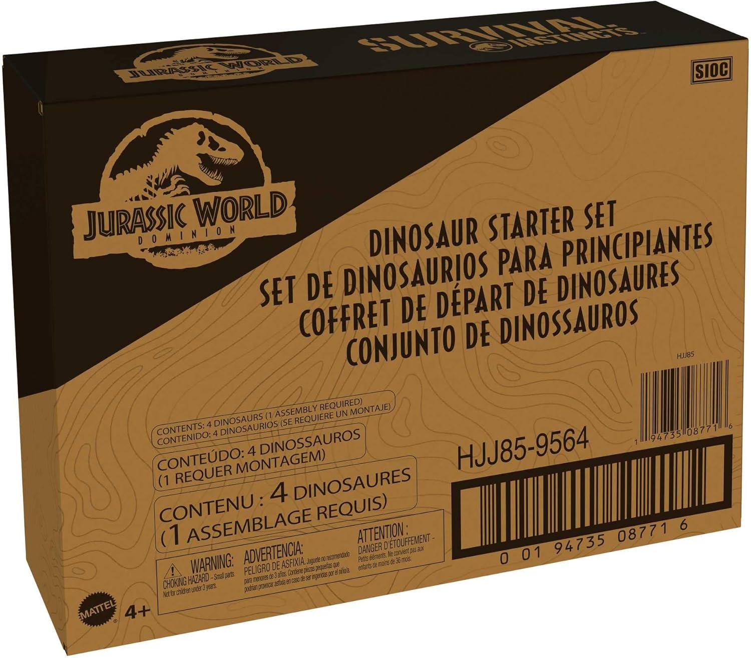 Detalle 2 de Mattel Jurassic World Pack de 4 figuras dinosaurios 🦖