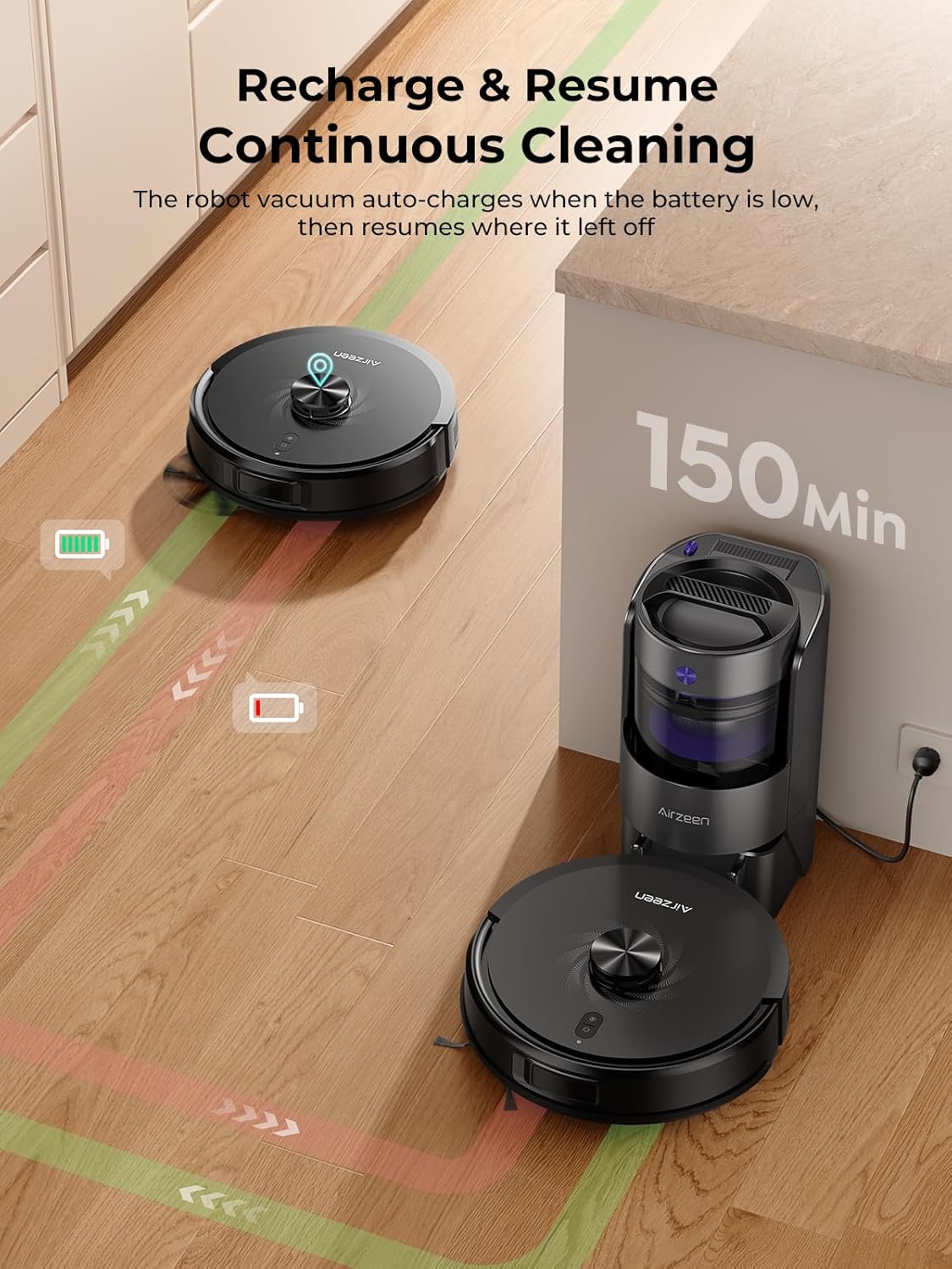 Detalle 2 de Q20 Ultra: Upgraded Bagless Robot Vacuum and Mop with Self-Emptying, LiDAR Navigation, and Smart Mapping