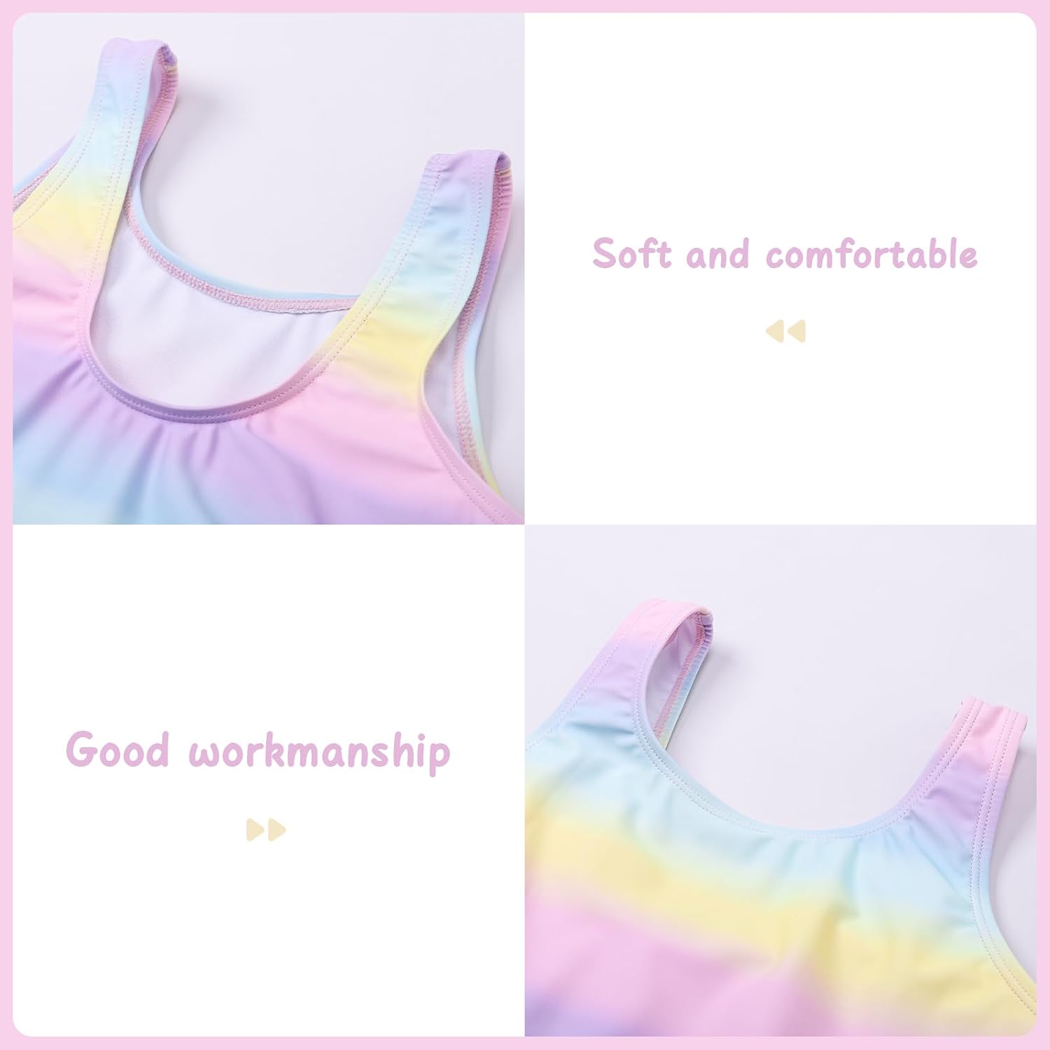 Detalle de Ewbob Girls One Piece Swimsuit: Quick Dry, Sun-Safe Beachwear for Kids