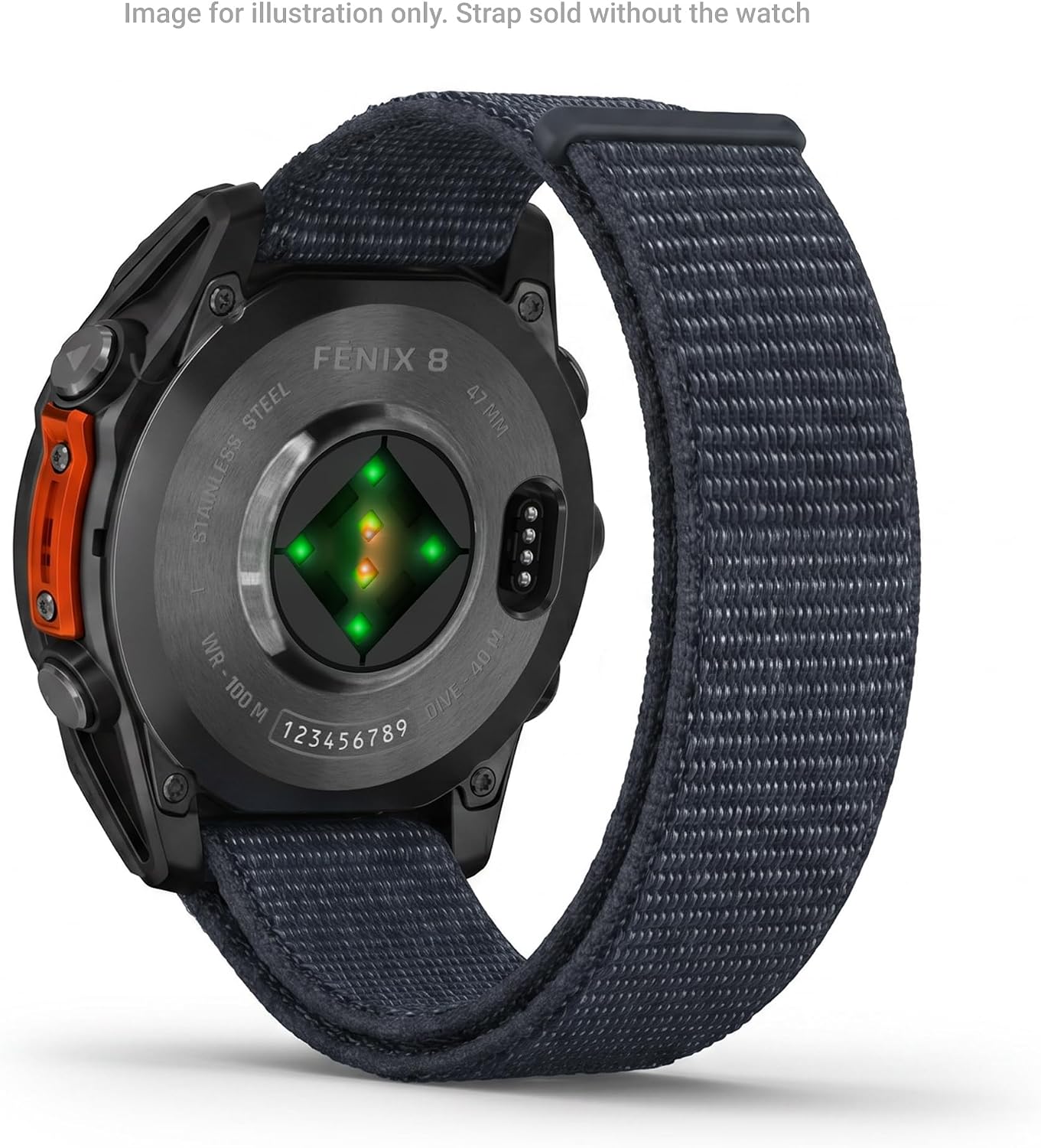 Detalle de Garmin UltraFit Watch Straps (22mm) – Lightweight Nylon, Granite Blue
