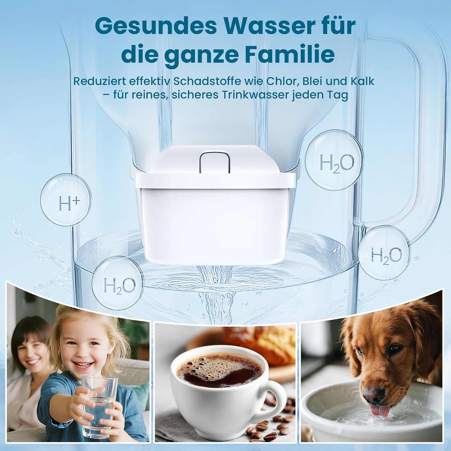 Detalle de Molifal Wasserfilter Kartuschen Ersatz, kompatibel mit BRITA MAXTRA/Maxtra+ und PerfectFit (6er Pack)