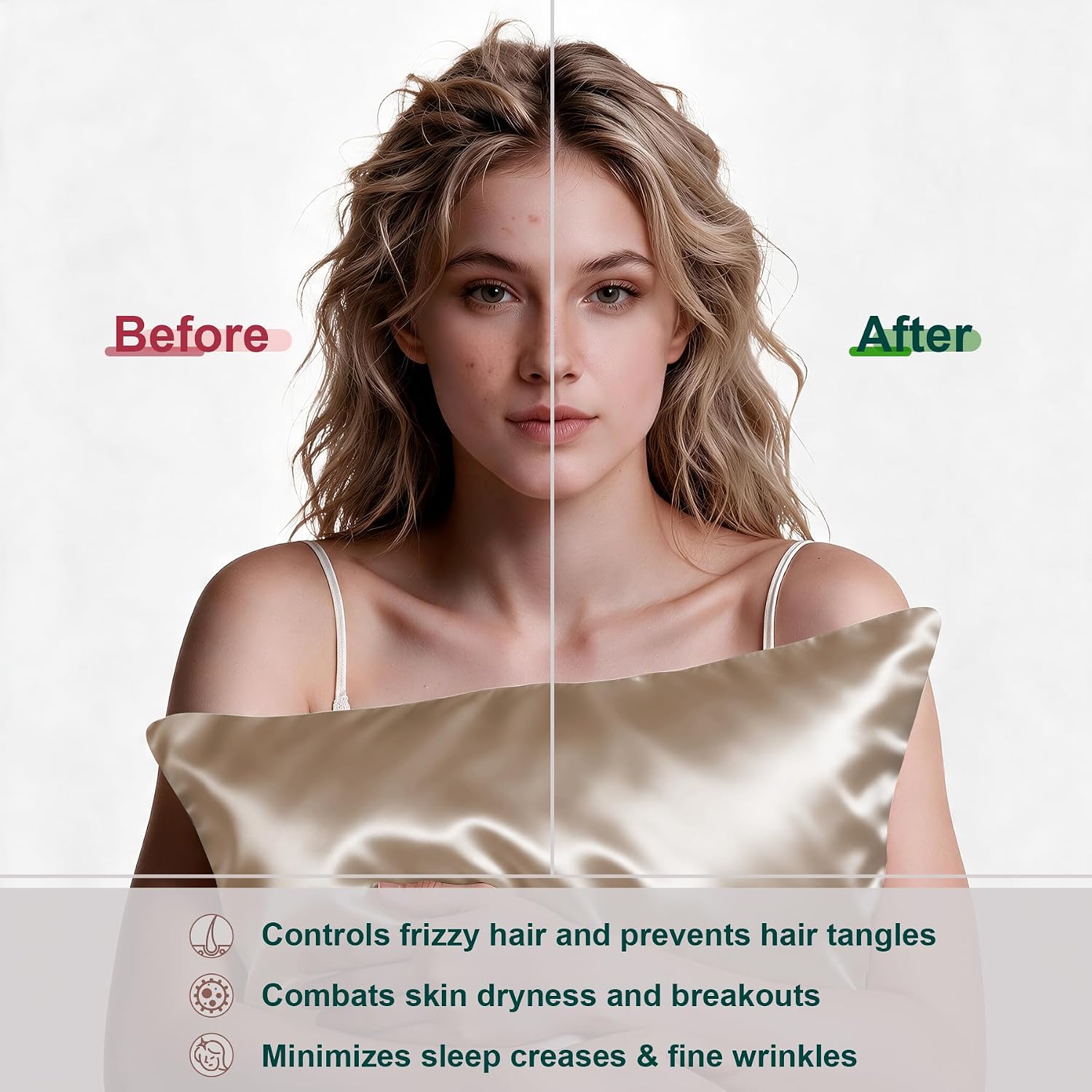 Detalle 2 de LYSHIN Silk Pillowcases 19 Momme