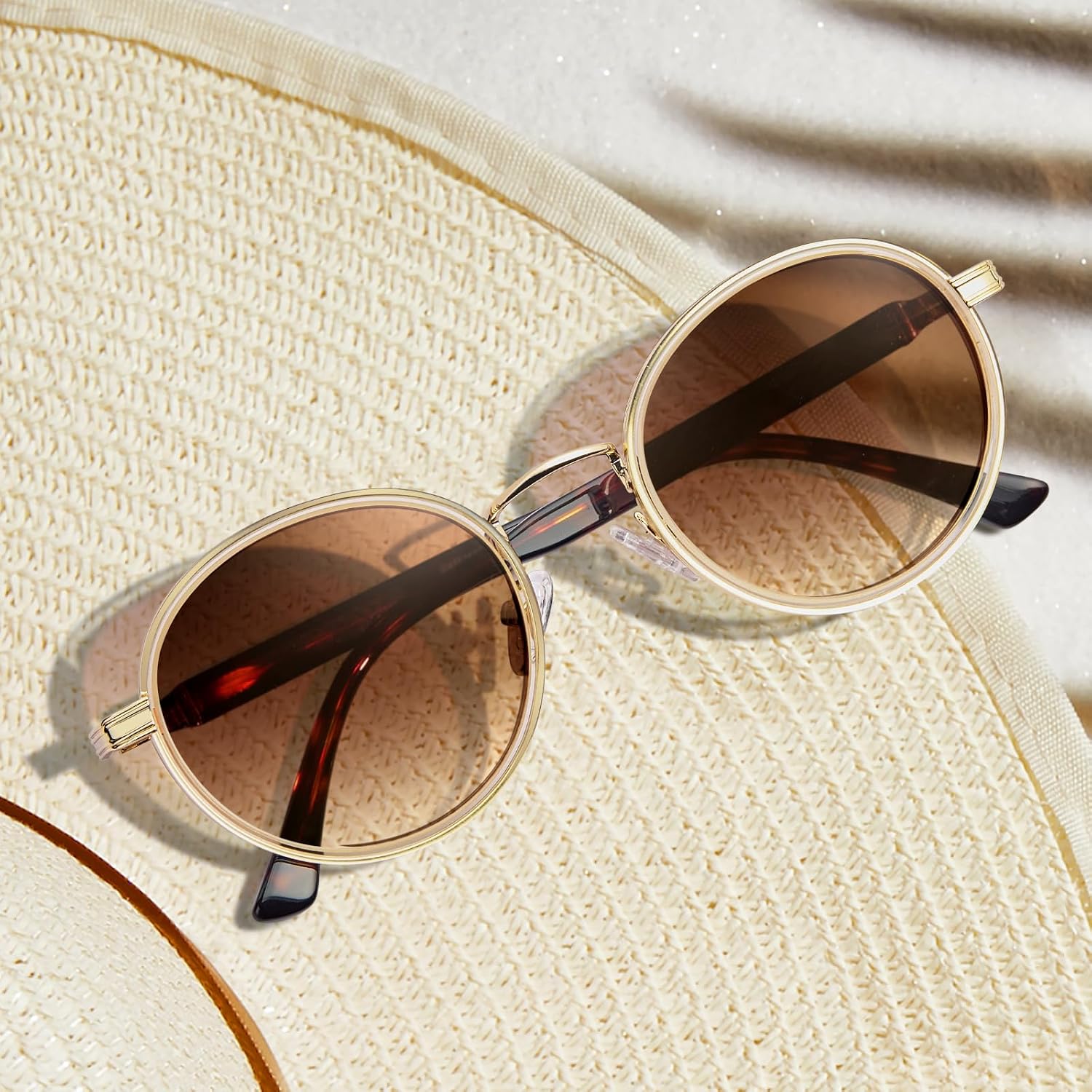 Thumbnail 2 de CARFIA Women's Polarised Round Sunglasses UV400 – Acetate & Metal Frame CA1951