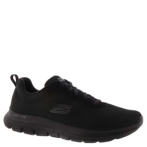 Detalle de Skechers Flex Appeal 4.0 Brilliant View Regular para mujer – Zapatillas en negro con malla y ribete