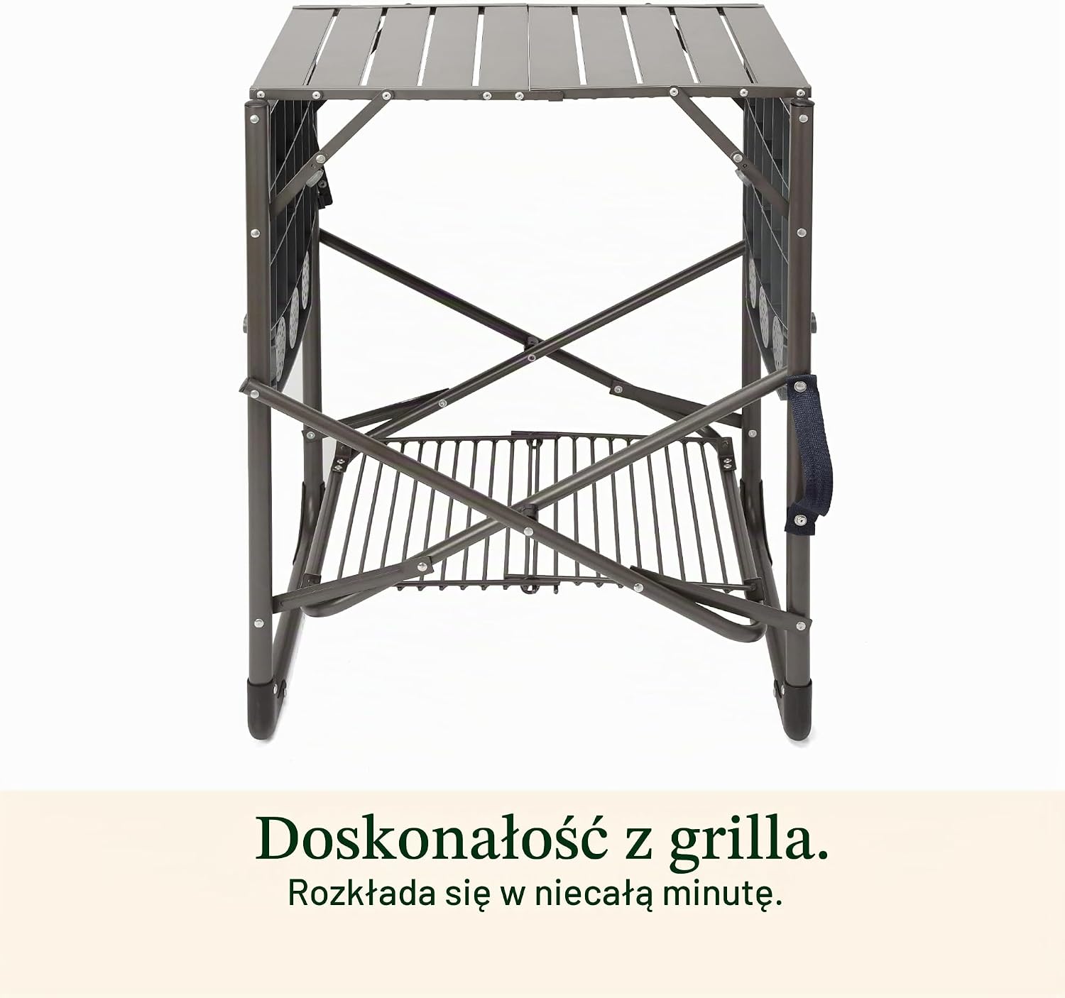 Detalle de Cuisinart CFGS-222 – składany stojak na grilla z dwoma stolikami i półką