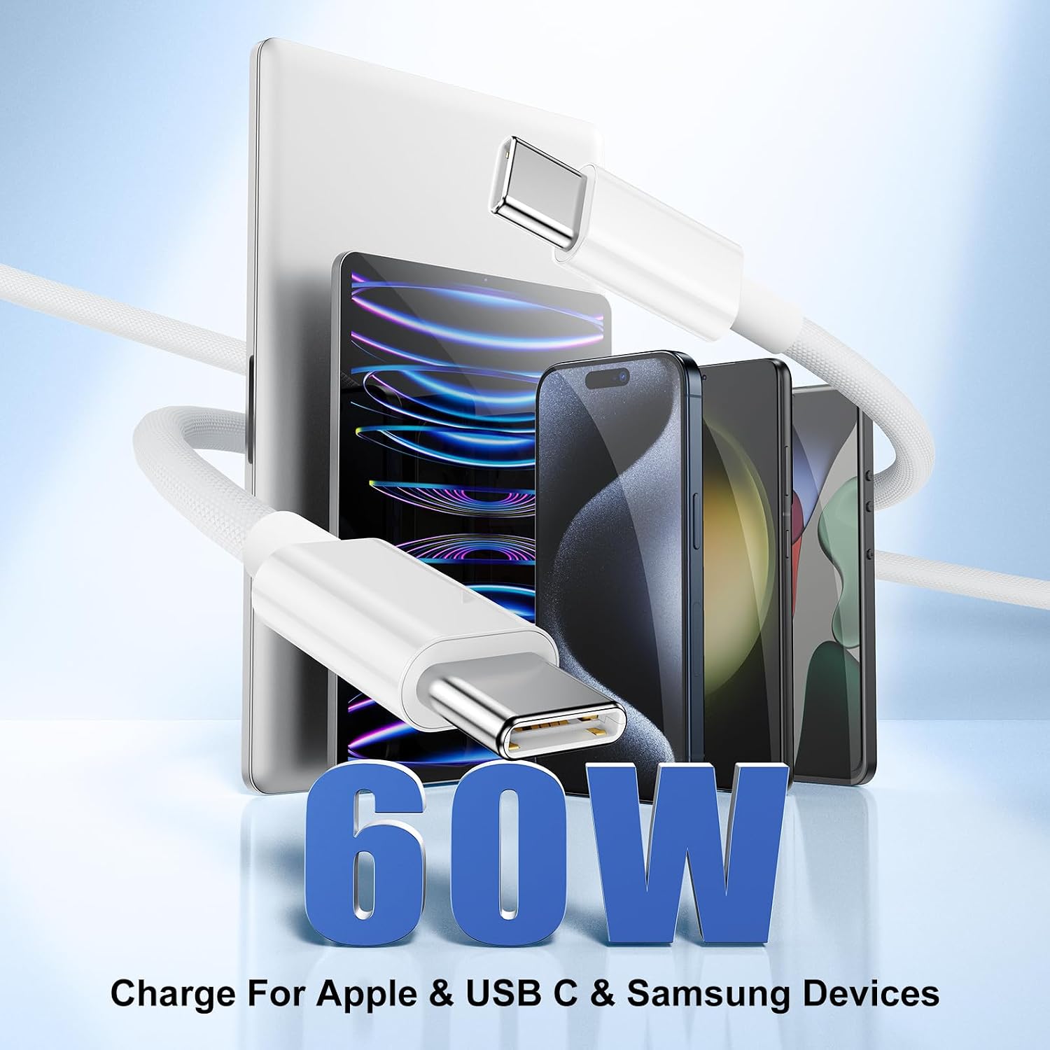 Detalle 2 de Susnwere 6 Ft USB C to USB C Cable for Apple and More ⚡