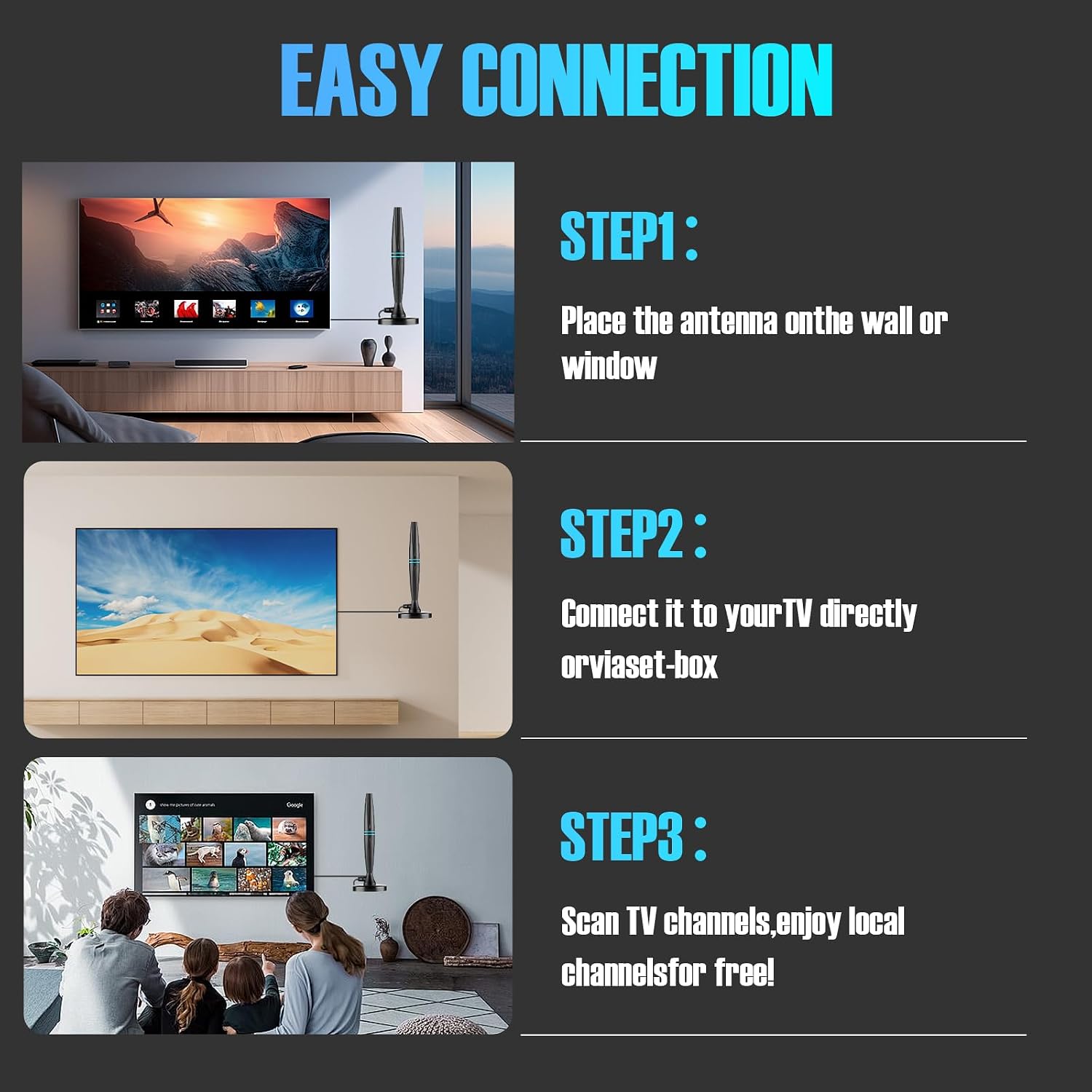 Thumbnail 5 de Rhavtek TV Antenna Indoor: Free Local HDTV for Smart TVs