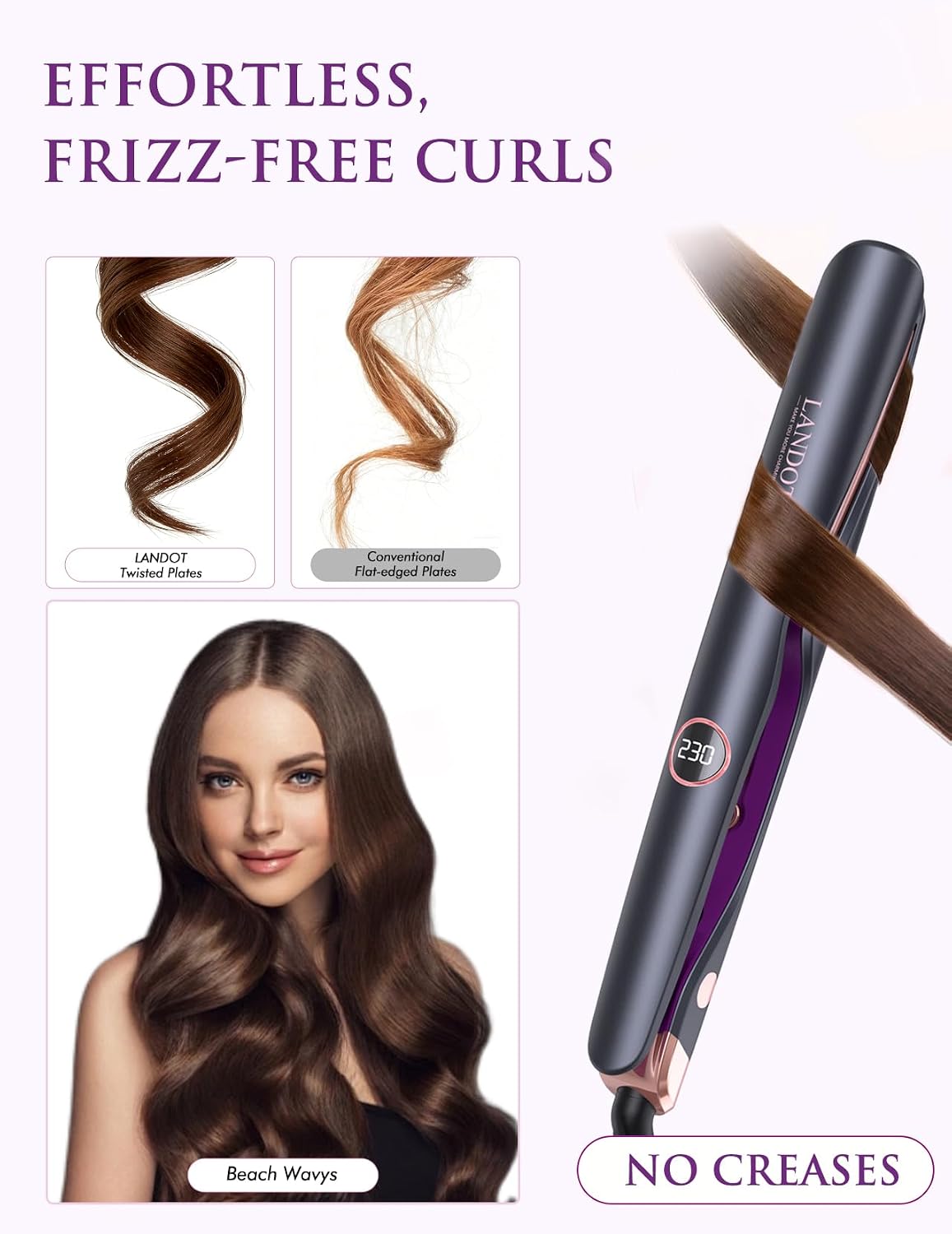 Detalle de LANDOT 2-in-1 Hair Straighteners and Curler