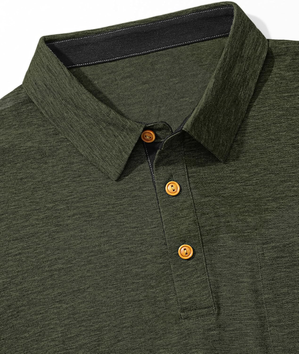 Detalle de TARAINYA Polo Uomo Cotone Maniche Corte con Tasca – Comfort estivo in 95% cotone