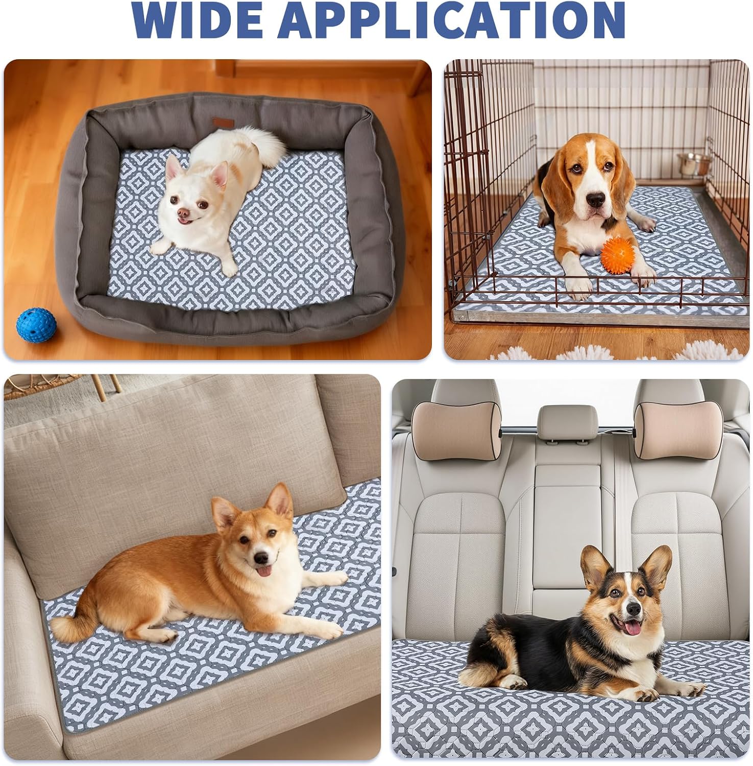 Thumbnail 6 de Aruiliya Reusable Washable Puppy Pads (2 Pack) – Anti-Slip, Super Absorbent, Leak-Proof Training Pads 90 x 105cm