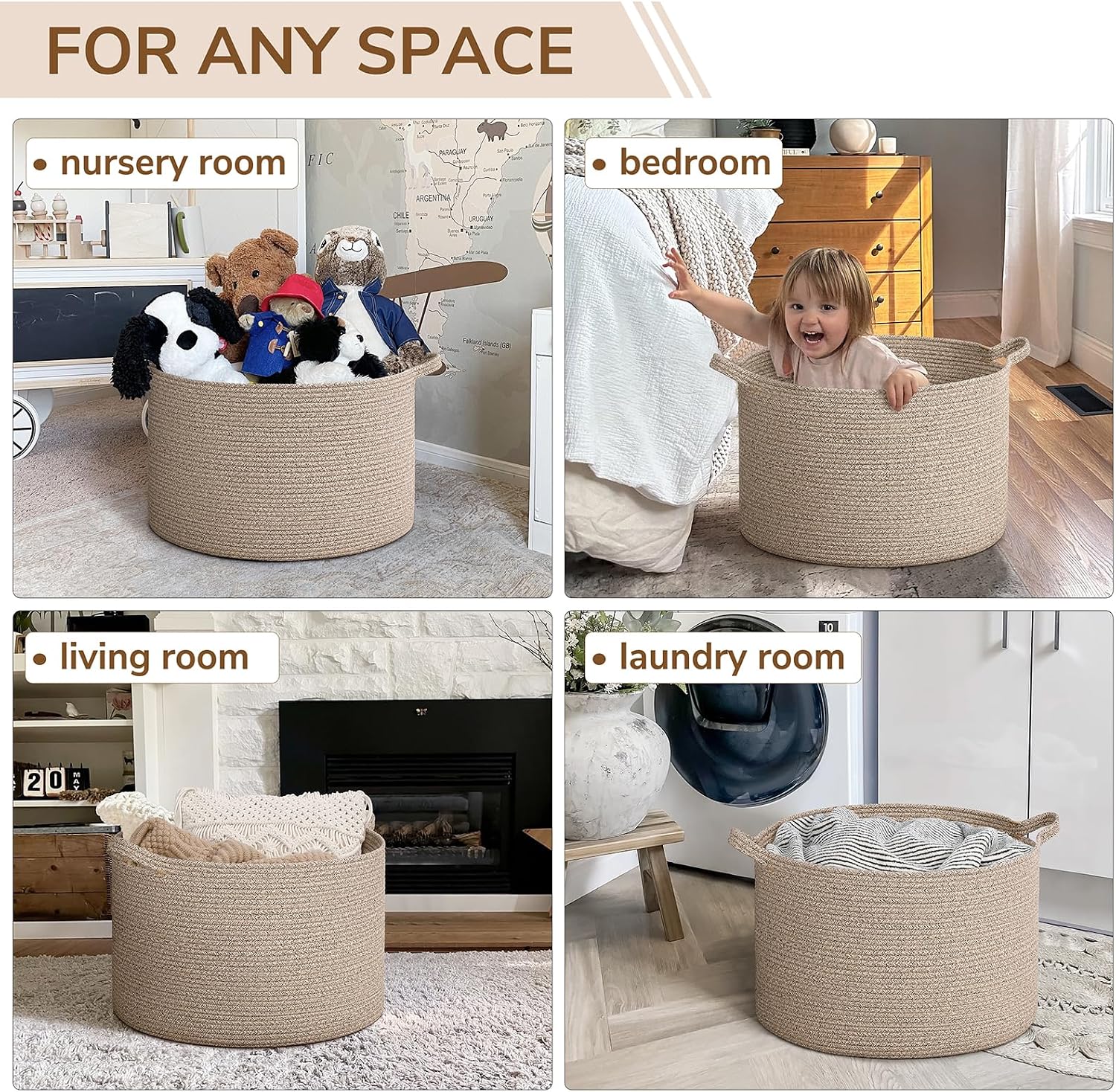 Thumbnail 3 de INDRESSME Woven Storage Basket 65L