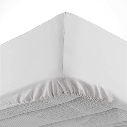 Detalle de Drap housse Lina Blanc 90 x 190 cm – 100% coton par Douceur d'Intérieur