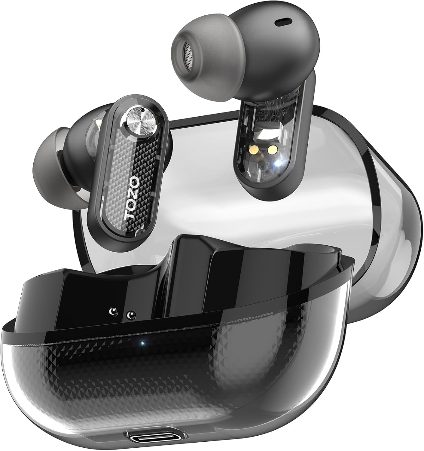 Detalle de TOZO Crystal Pods 35H ANC earbuds