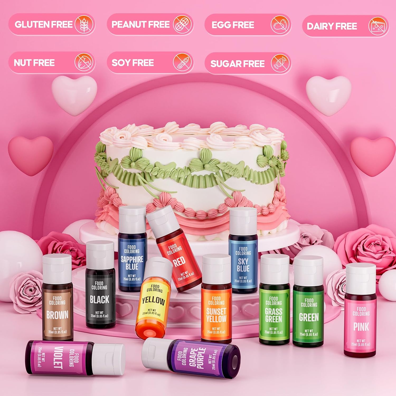 Detalle 2 de Food Coloring Set 12 Bottles