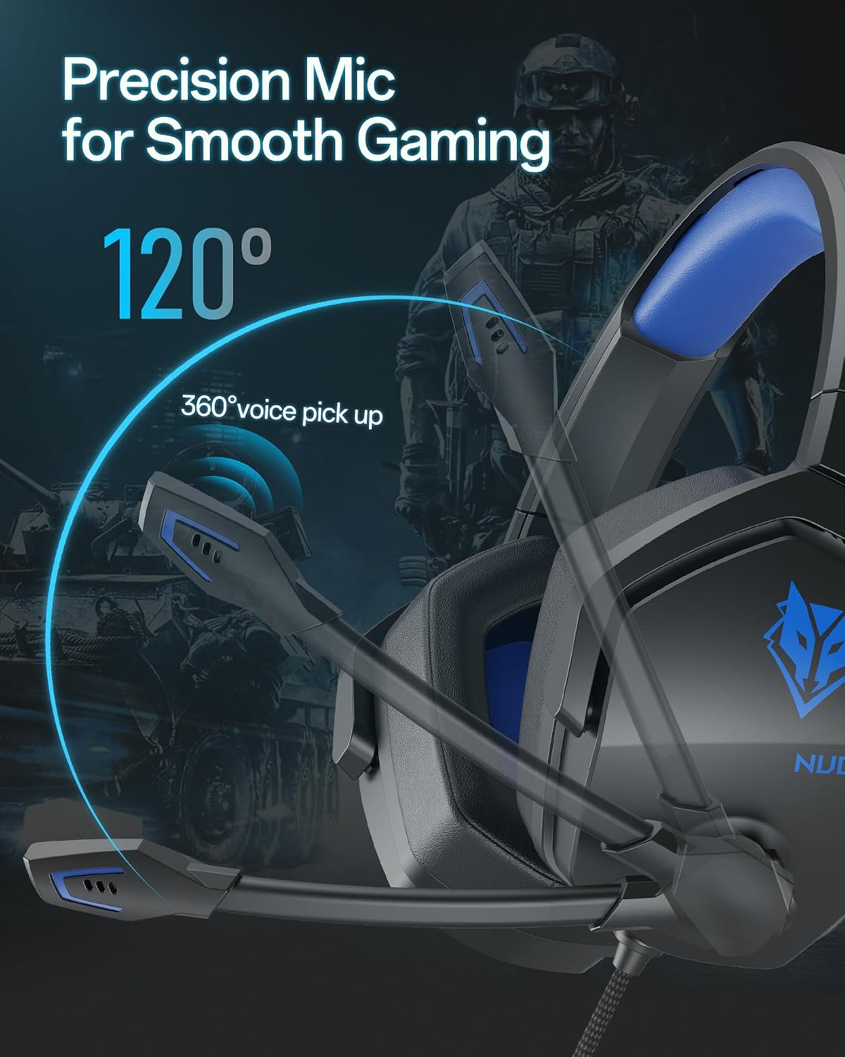 Detalle de NUBWO N16 wired gaming headset with mic (3.5mm) for Xbox, PS5, PC, Switch and more