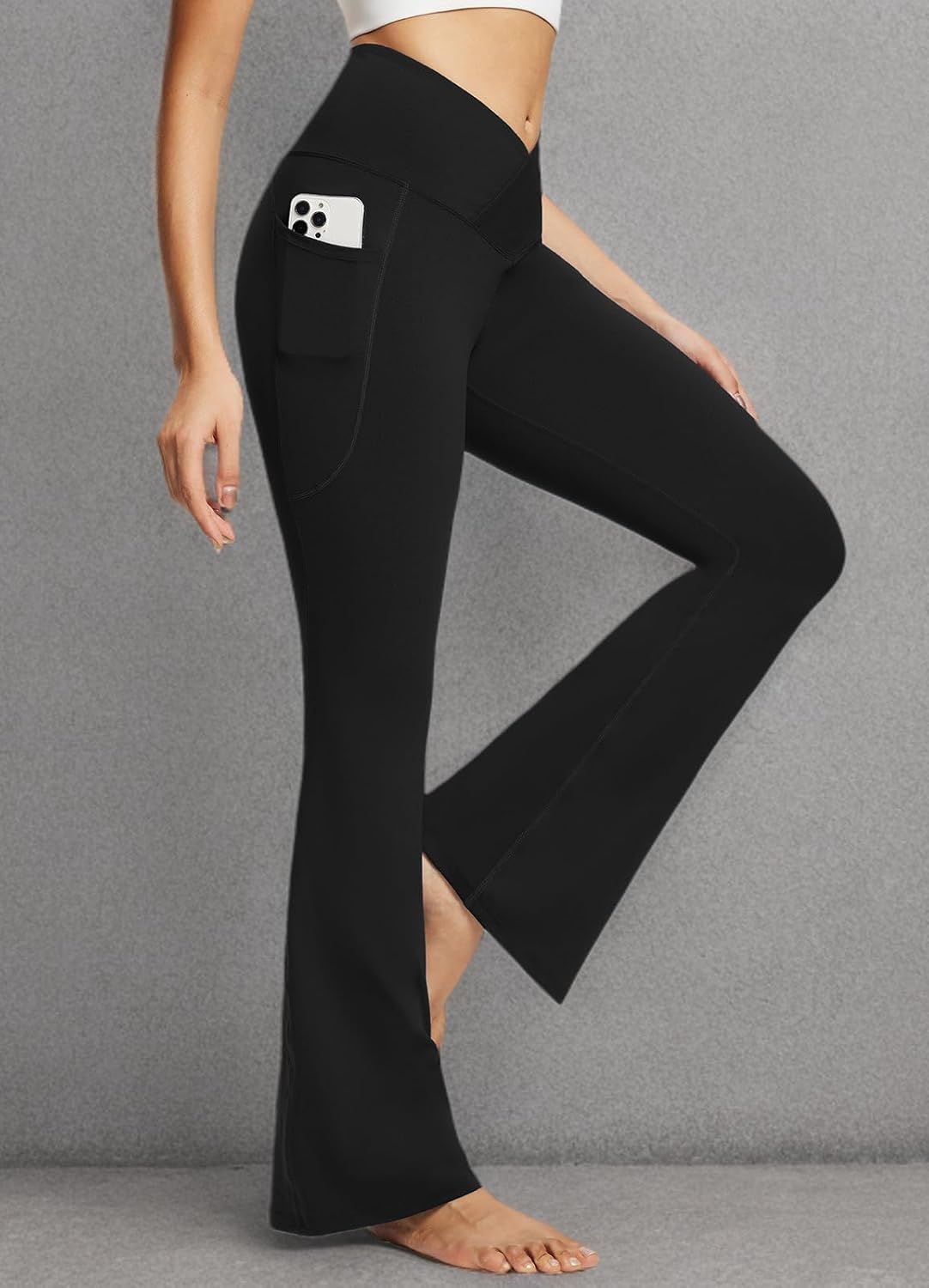 Thumbnail 5 de baleaf V Crossover Flare Leggings with Pockets