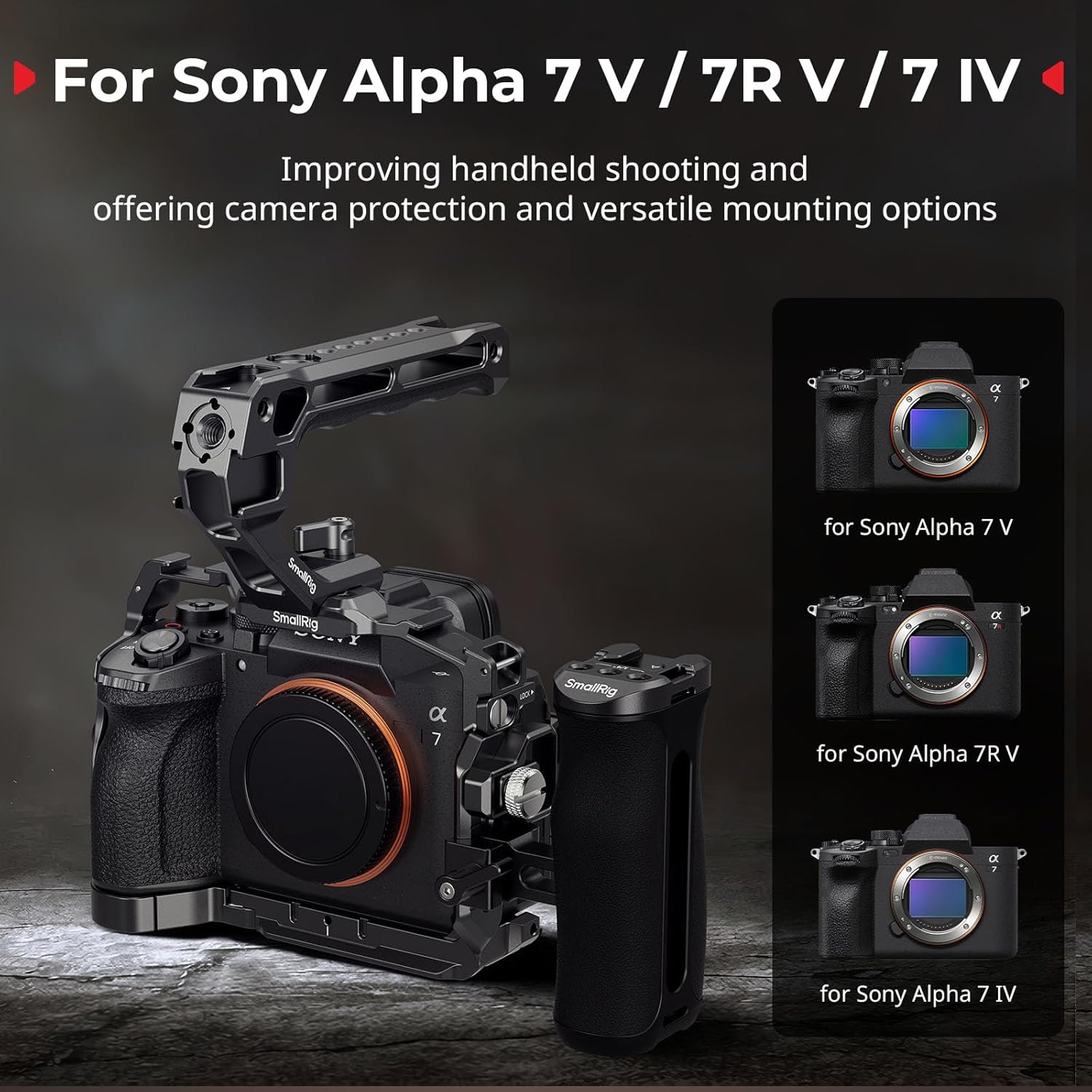 Thumbnail 1 de SMALLRIG Cage Advanced Kit für Sony Alpha 7 V / 7R V / 7 IV – inkl. Obergriff, Seitengriff und HDMI-Kabelklemme