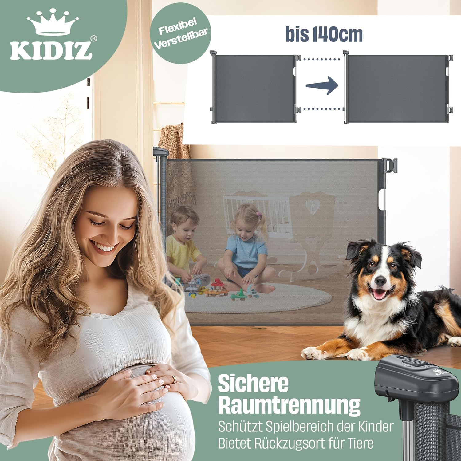 Thumbnail 4 de KIDIZ Treppenschutzgitter ausziehbar 0-140 cm