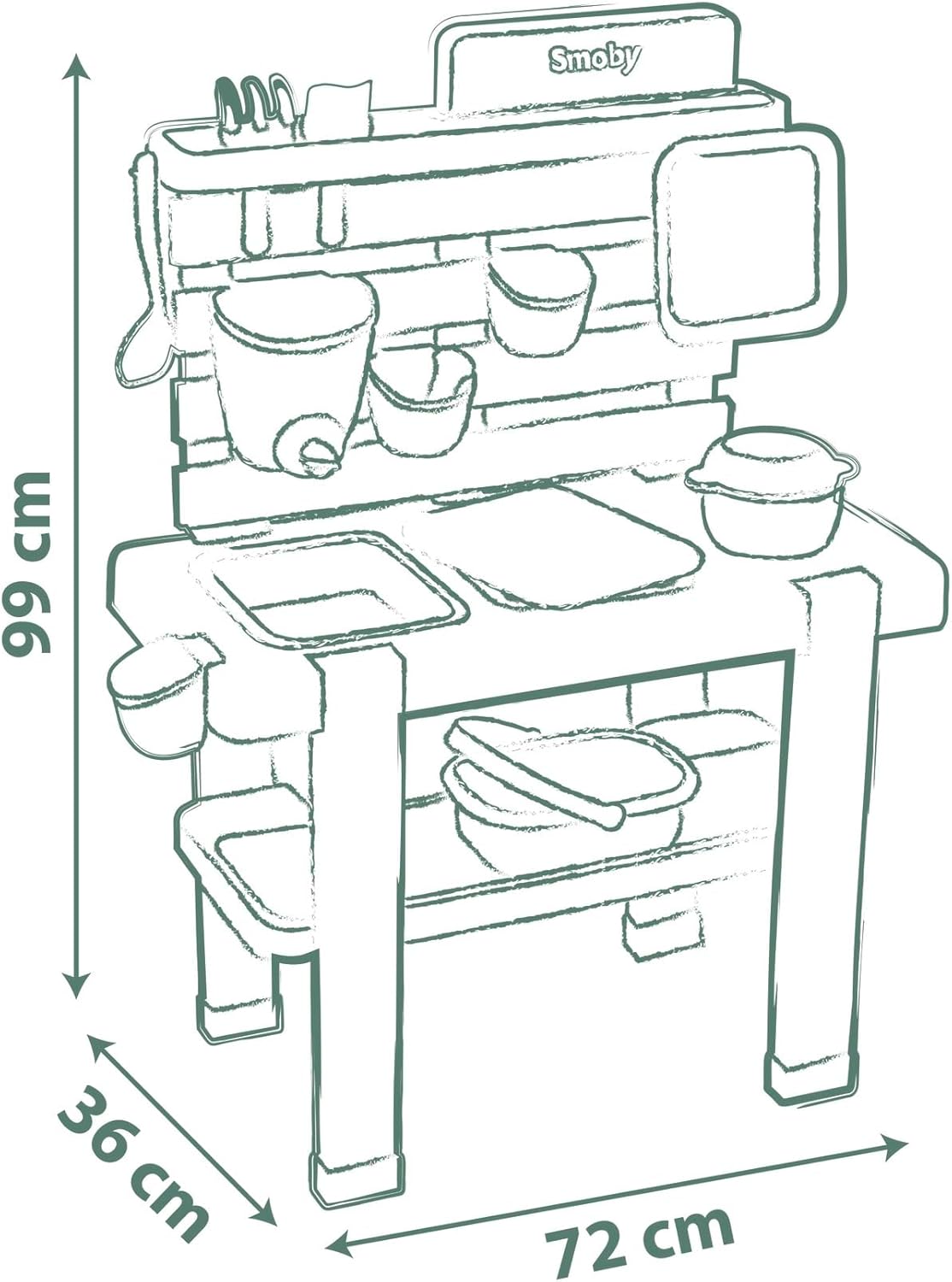 Detalle de Smoby Life Mud Kitchen for outdoor mud play (with 11 accessories)