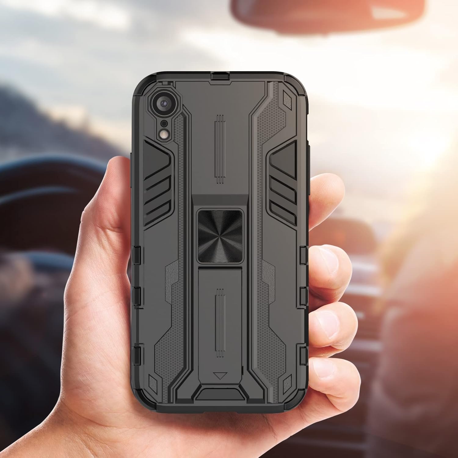 Thumbnail 6 de Btstring Hülle für iPhone XR mit Schutzfolie, Military-Standard Case & Standfunktion (schwarz)