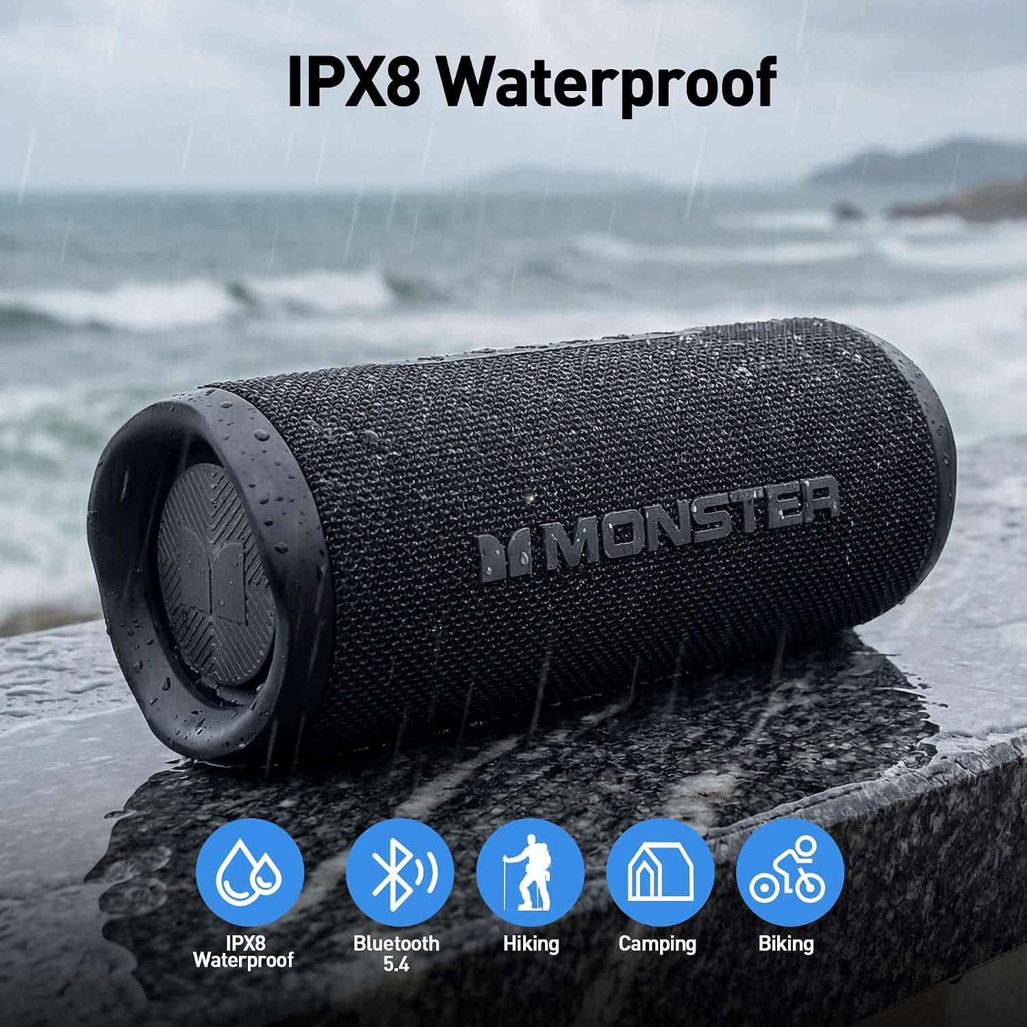 Detalle de Monster S620 Bluetooth Speaker: 60W True Wireless Stereo, Dual Pairing, IPX8 Waterproof