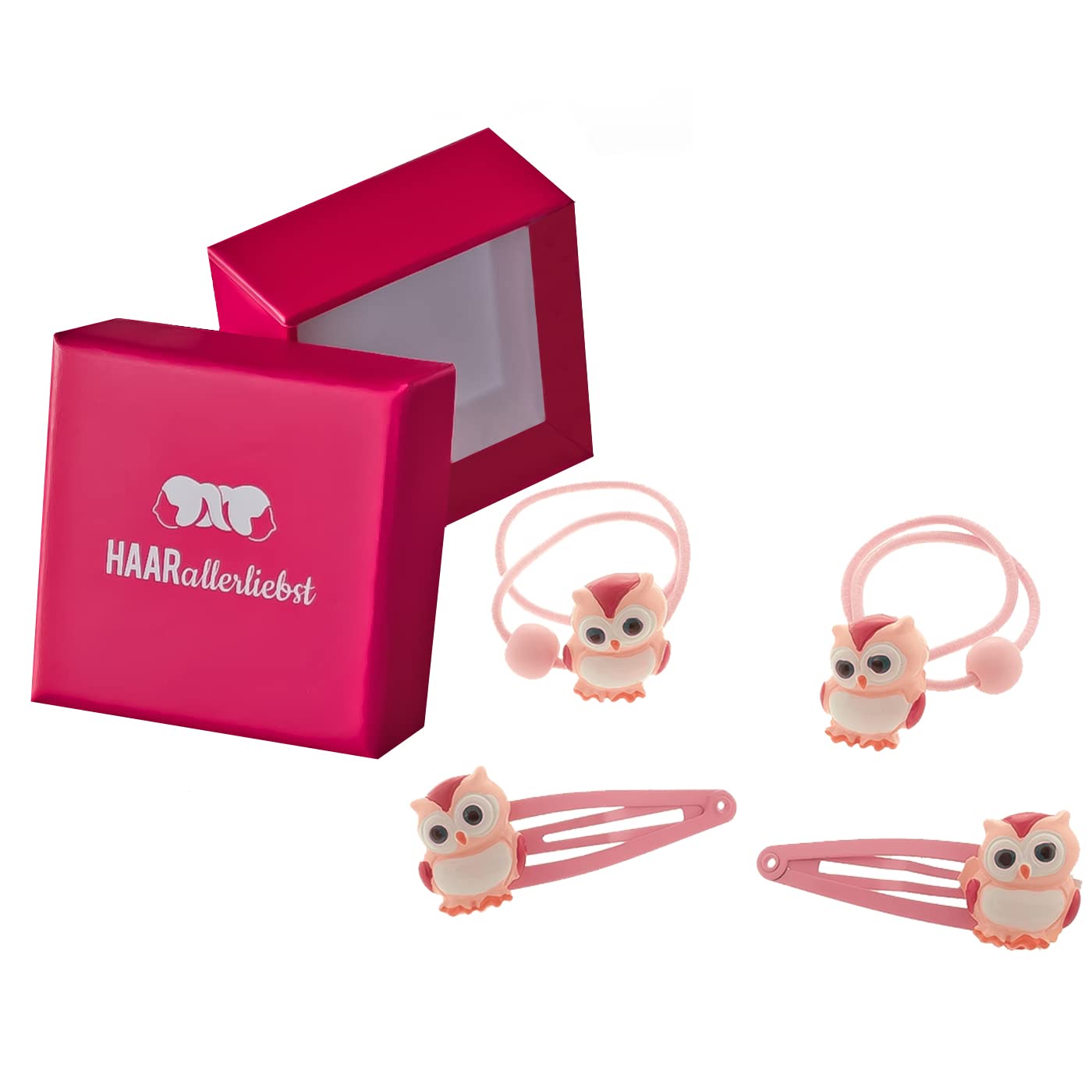 Thumbnail 6 de HAARallerliebst Haarschmuck Set – 4-teilig mit großen Blumen, Glitzer in Rosa/Weiß, inkl. Schachtel (pink)