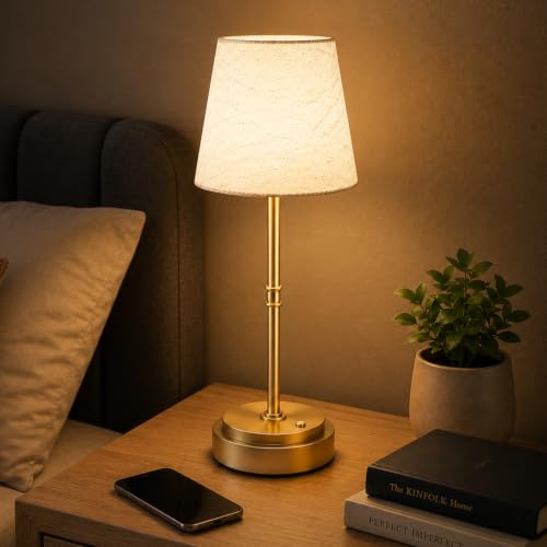 Imagen de Litluzecozy Rechargeable Table Lamp 6000mAh, Gold 3000K – Cordless Bedside Lamp en OfertitasTOP