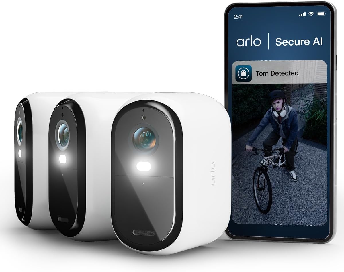 Detalle de Arlo Essential 3 2K XL Outdoor Wireless Security Camera Pack (3 Cameras)