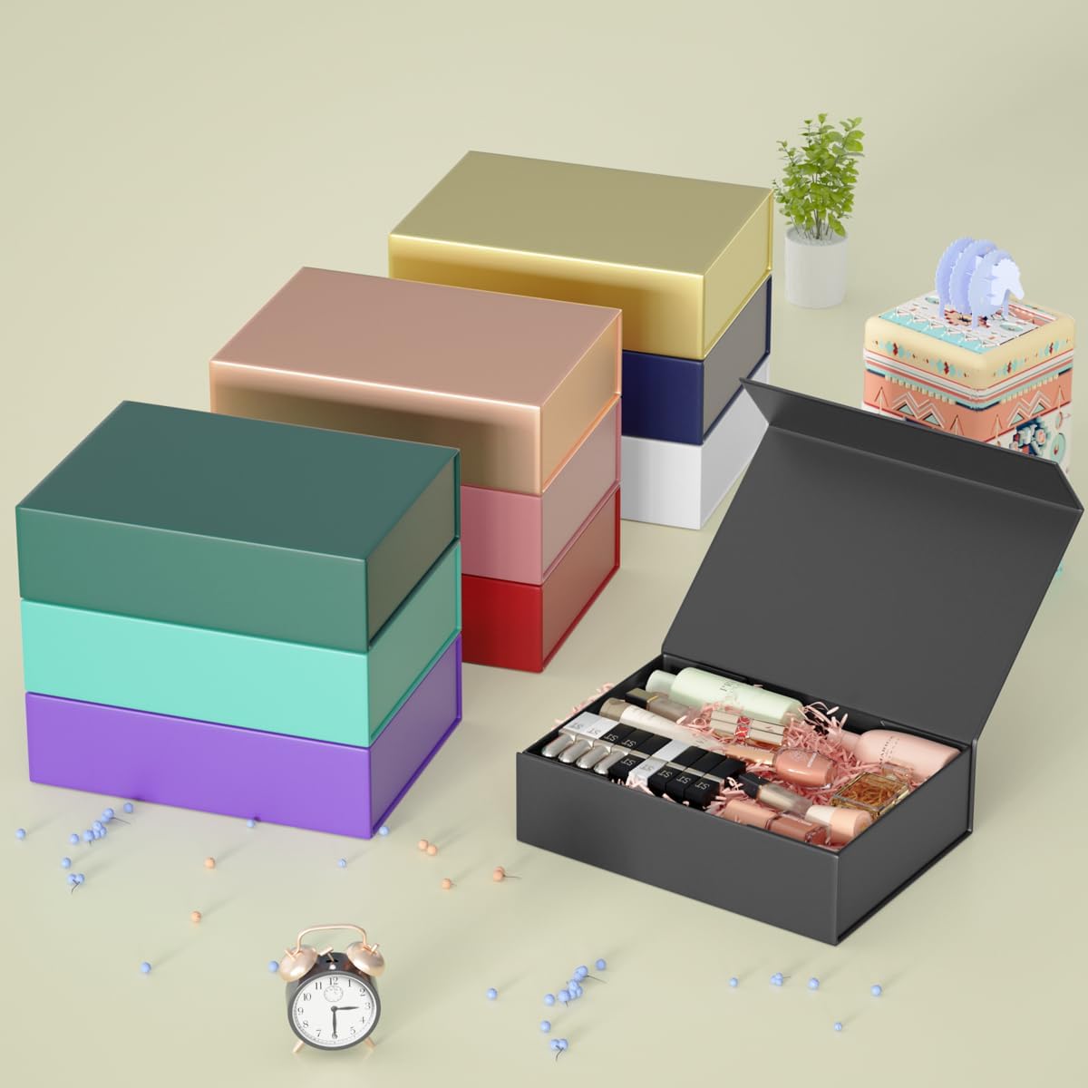 Detalle 1 de ROSTELACK White Magnetic Gift Boxes, 5-Pack, 11.9" x 8.5" x 3.3