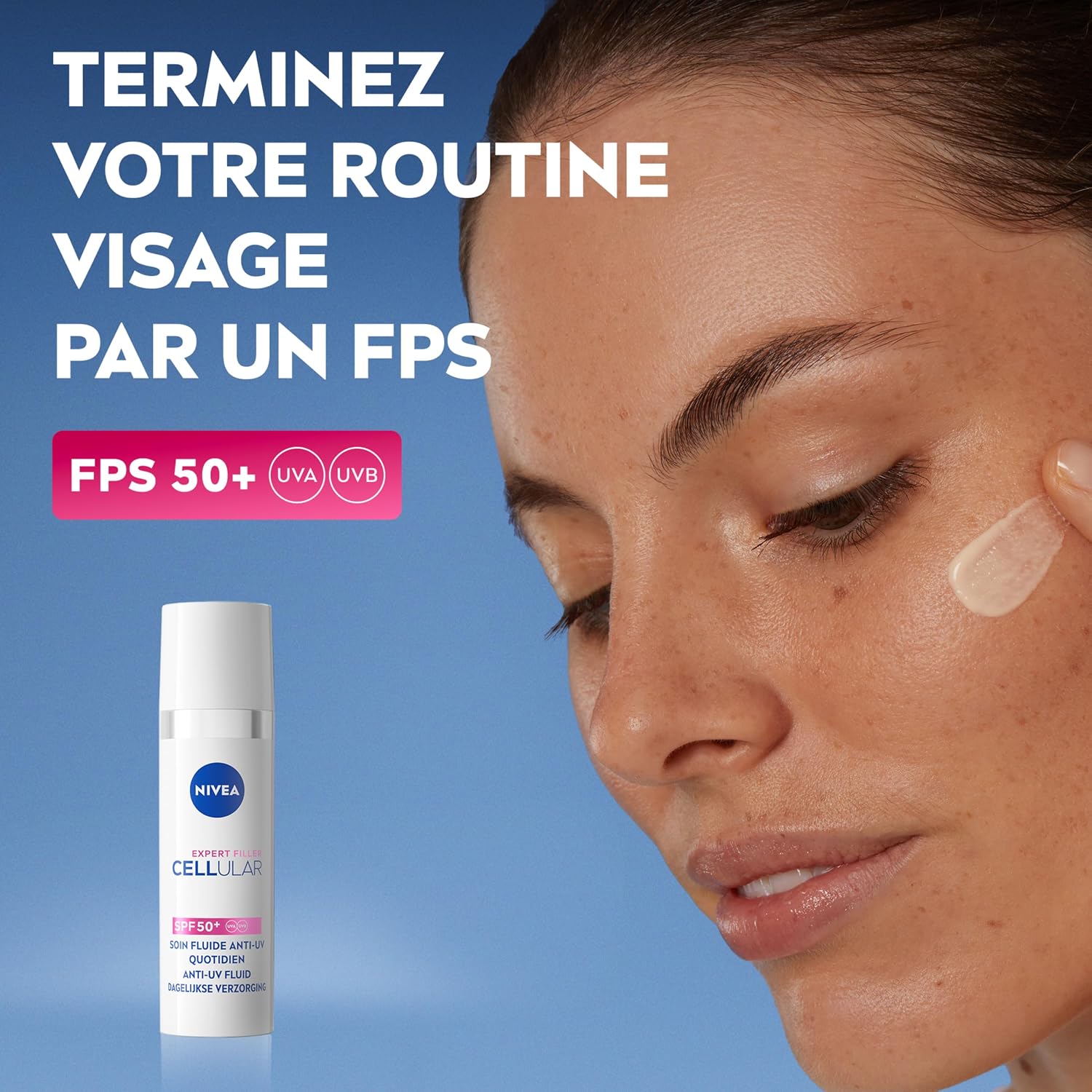 Detalle 2 de NIVEA Cellular Expert Filler Soin fluide anti-UV SPF50+ visage (30 ml) – hydratation à l’acide hyaluronique
