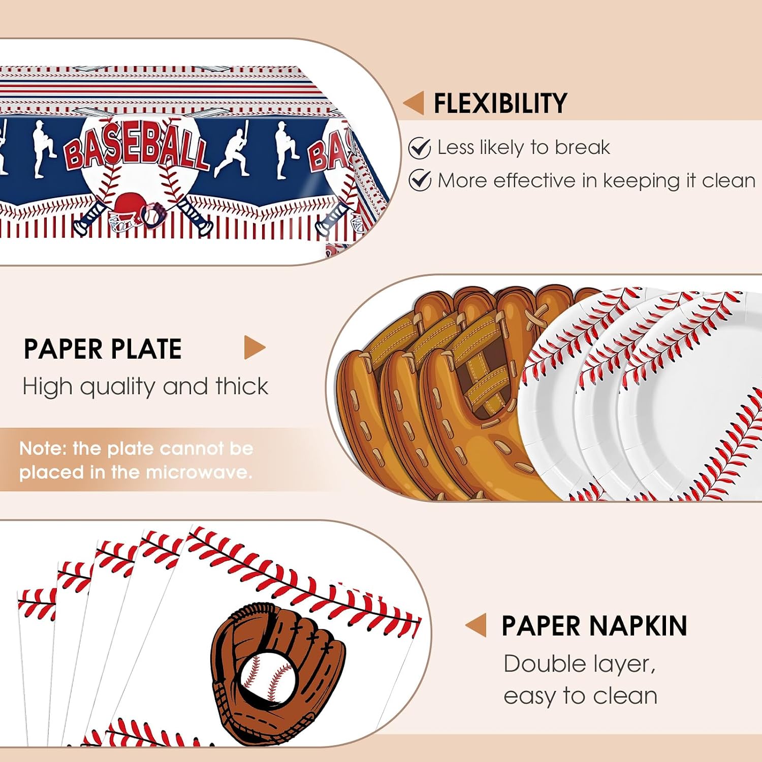 Detalle de Baseball Party Decorations, 41-Piece Set