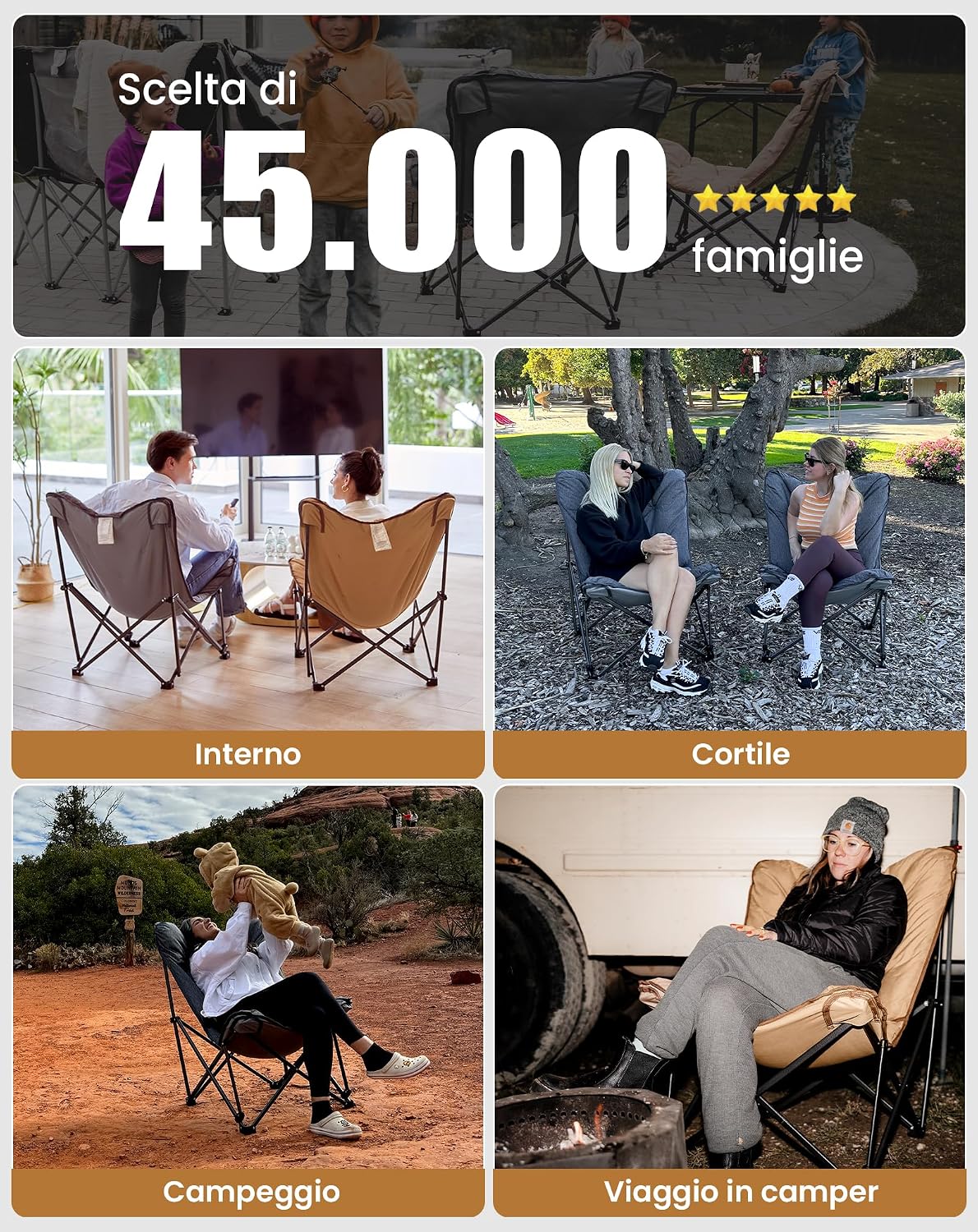 Thumbnail 6 de KingCamp Sedia Pieghevole Ergonomica: comfort premium per outdoor e casa