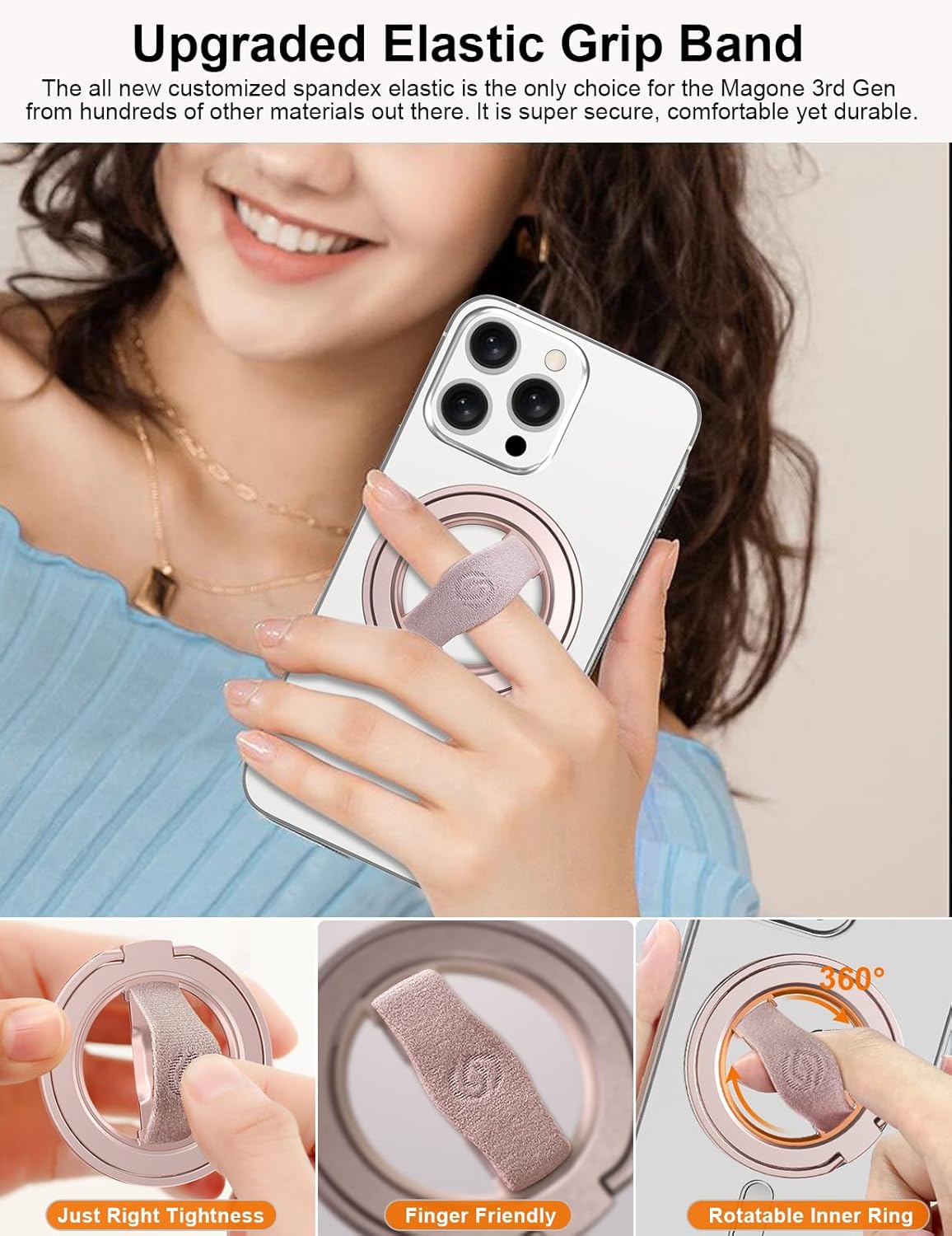 Detalle de EWA MagOne 3rd Gen MagSafe Phone Grip Stand for iPhone