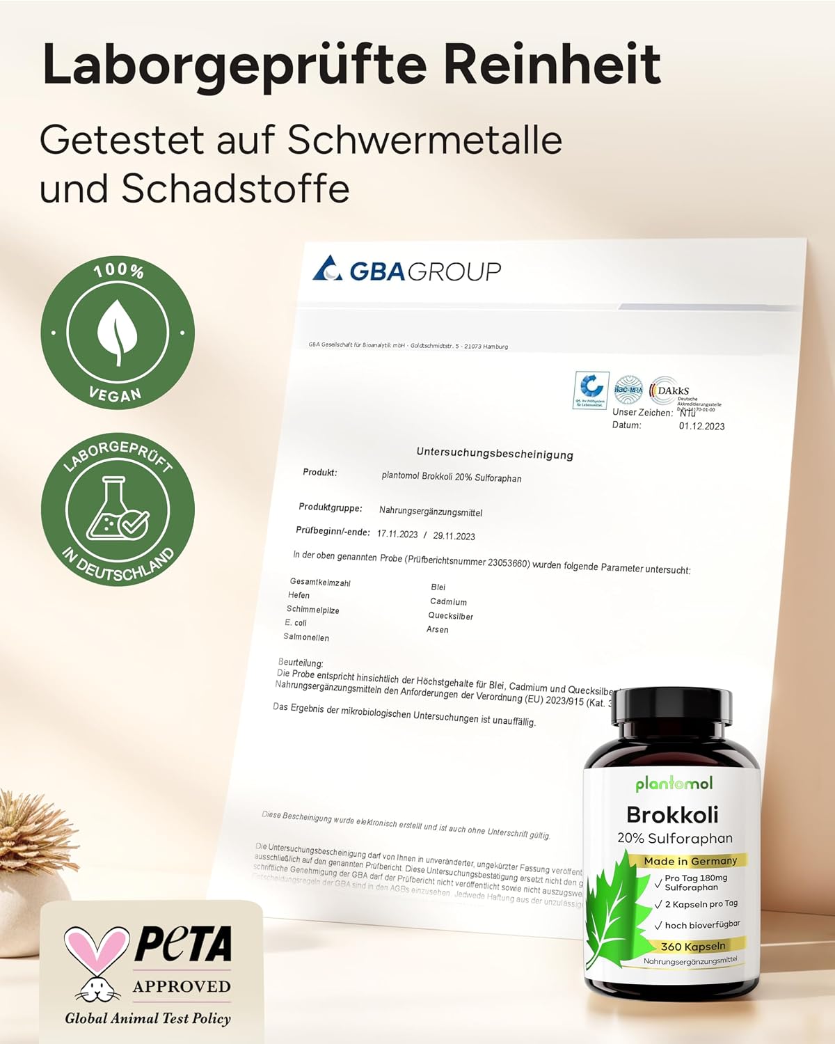 Detalle 2 de 90 mg Sulforaphan Kapseln 360 St. aus Brokkoli-Extrakt 💊