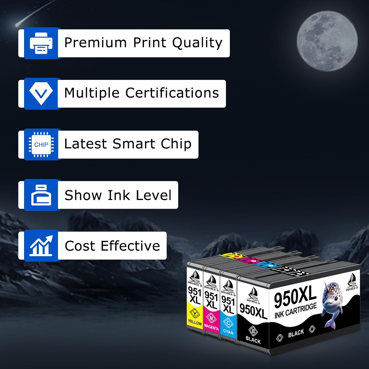 Thumbnail 3 de DOUBLE D 950XL & 951XL ink cartridges (compatible HP 950/951) – 10 pack for Officejet Pro series