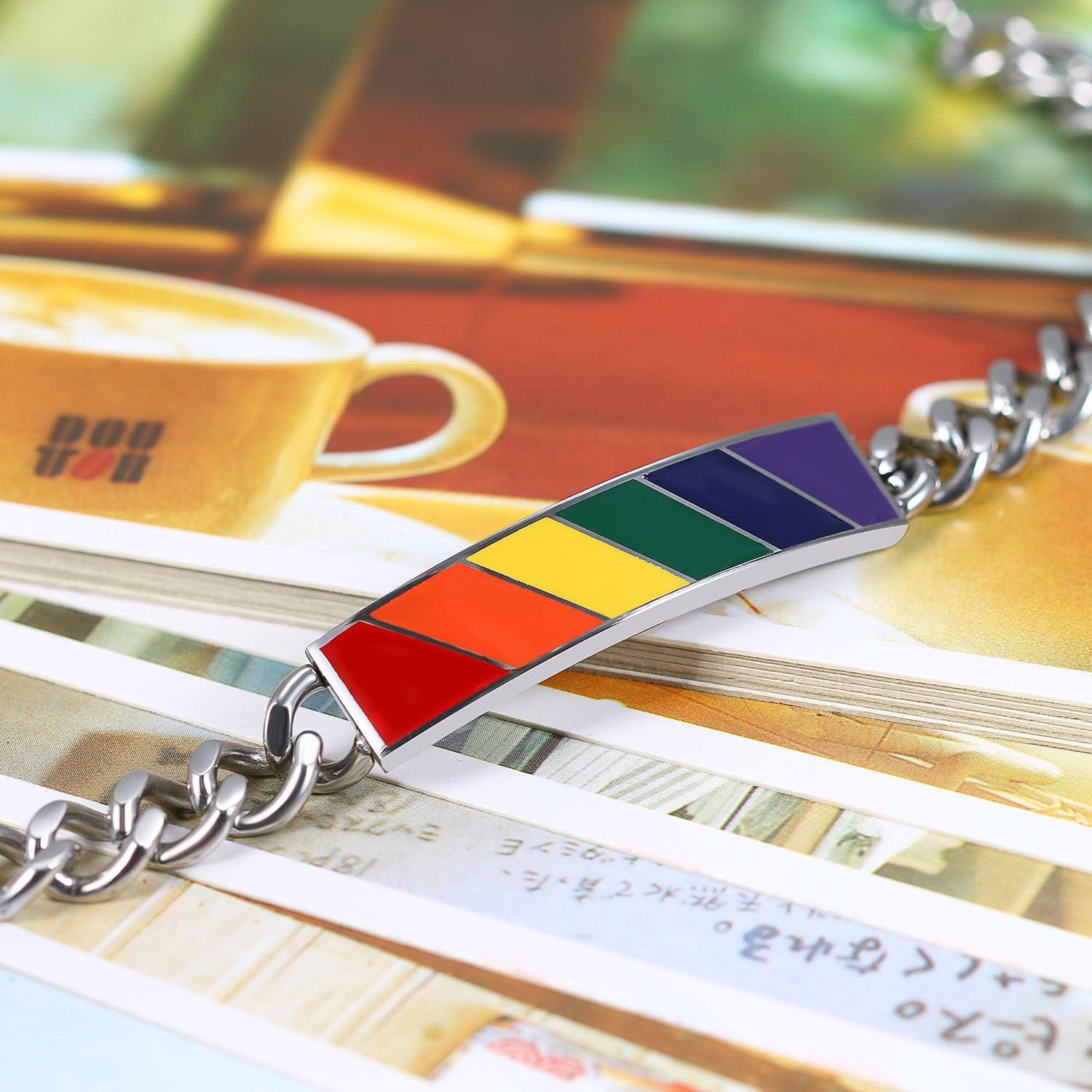 Thumbnail 4 de Flongo Partner Armband 20 cm verstellbar Edelstahl Regenbogen
